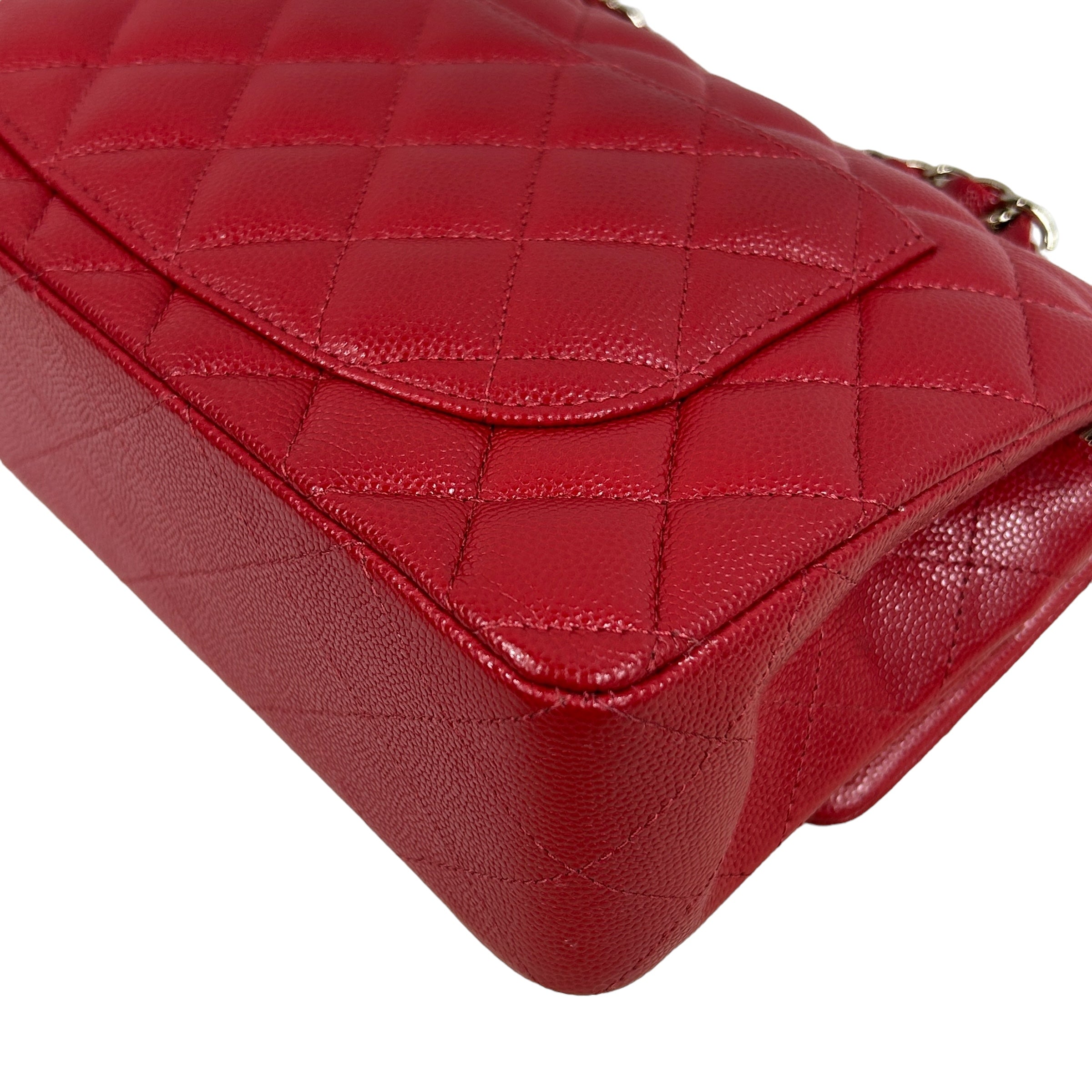 Red Caviar Quilted Small Classic Double Flap w/GHW-ON LAYAWAY