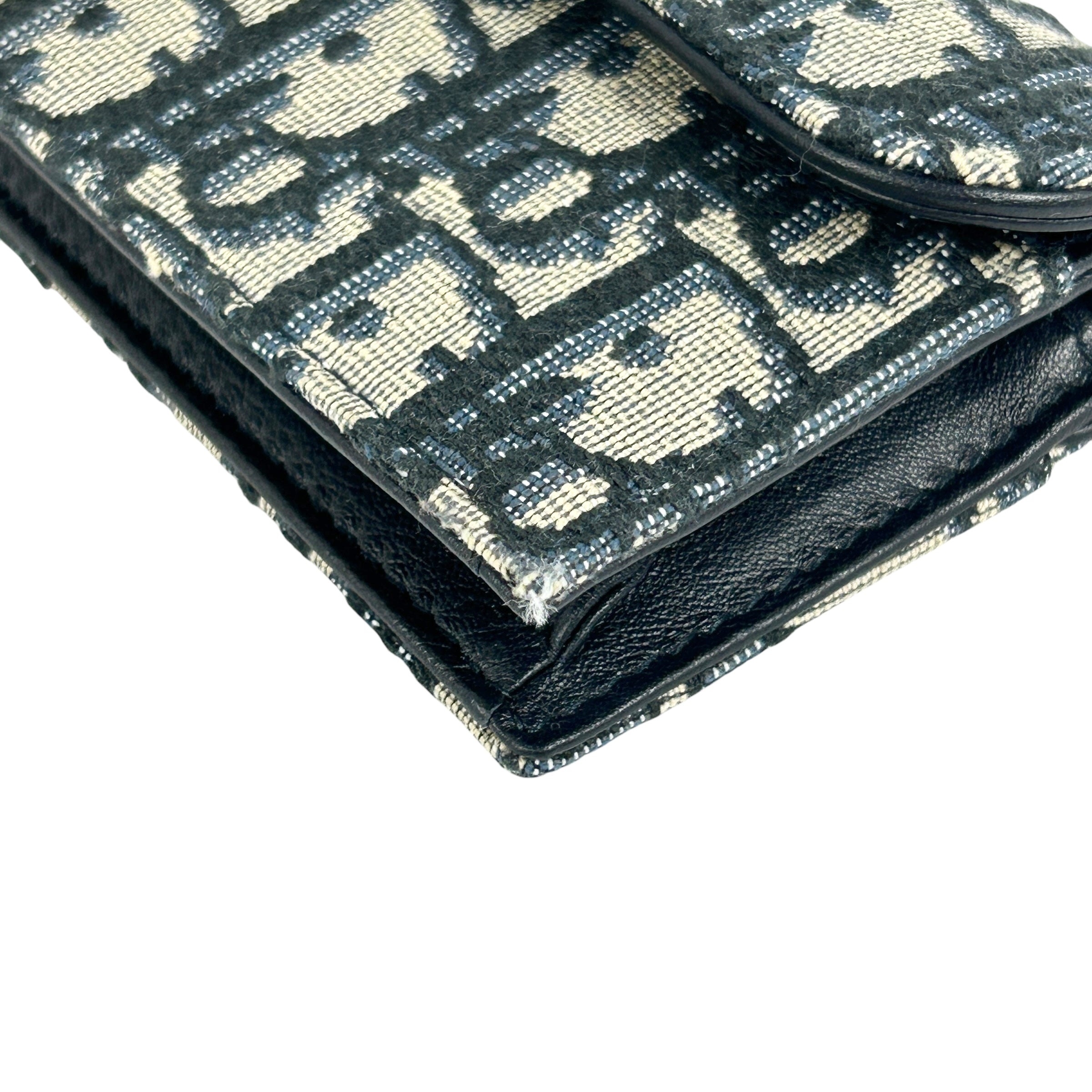 Blue Oblique Saddle Card Holder
