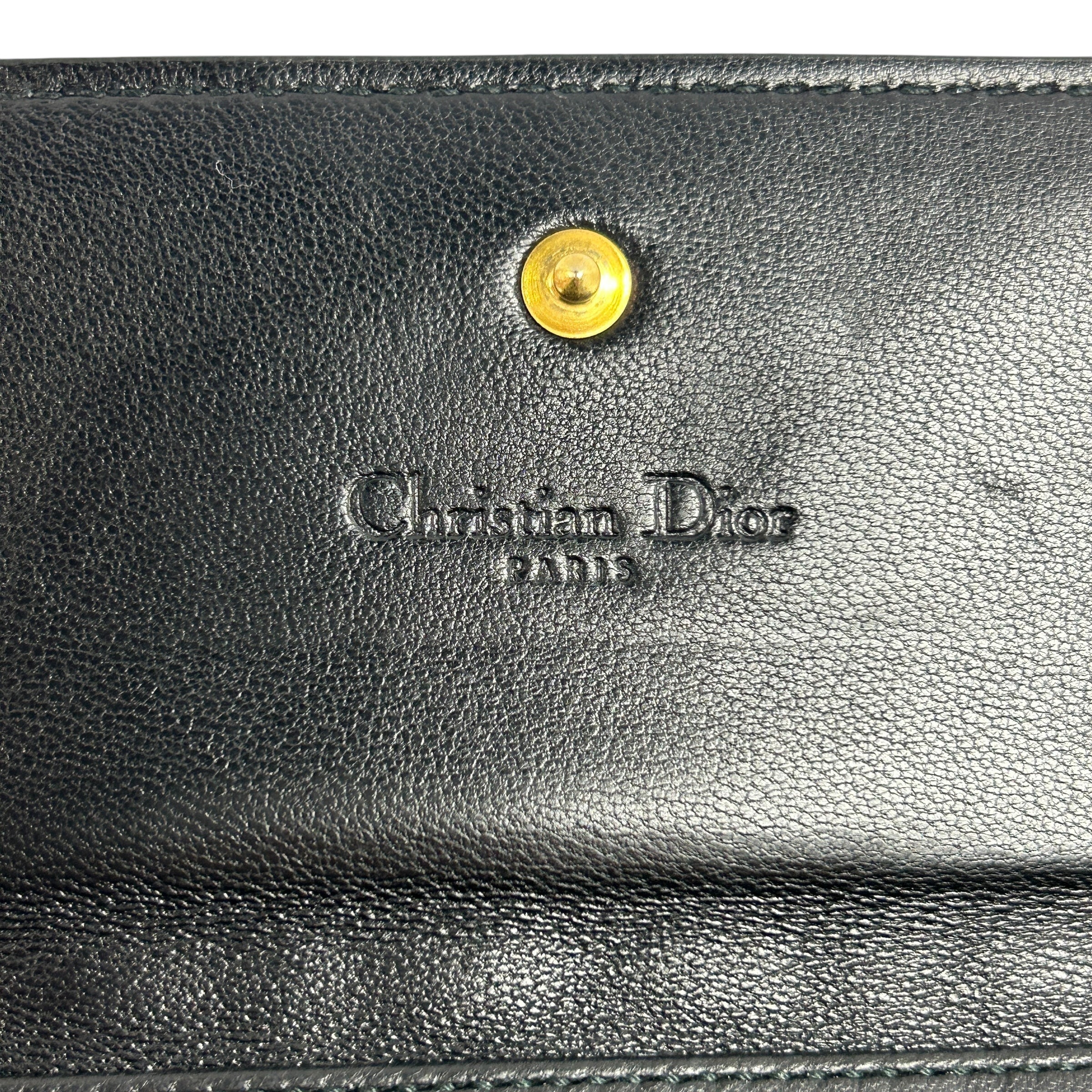 Black Quilted Cannage Leather Lady Dior Wallet