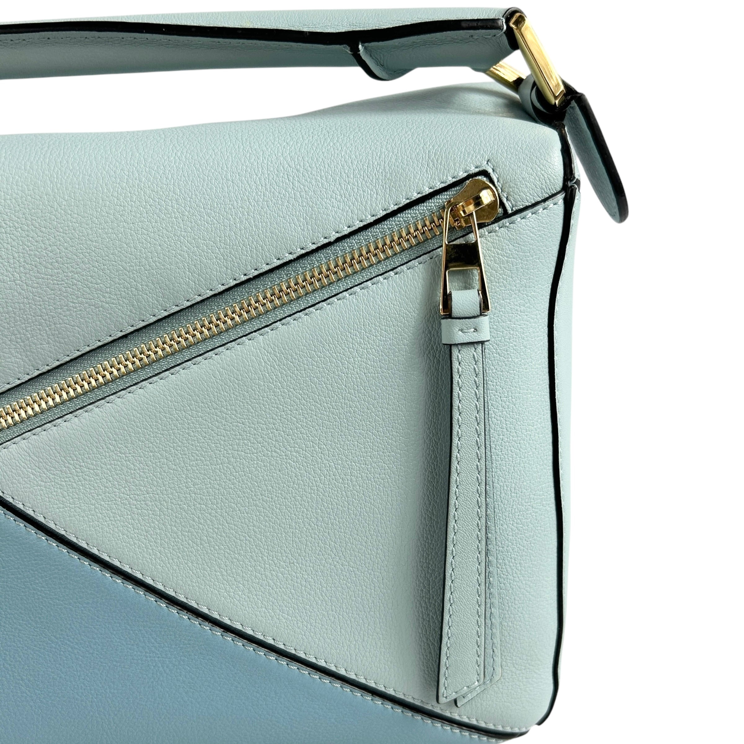 Blue Calfskin Medium Puzzle Bag w/GHW