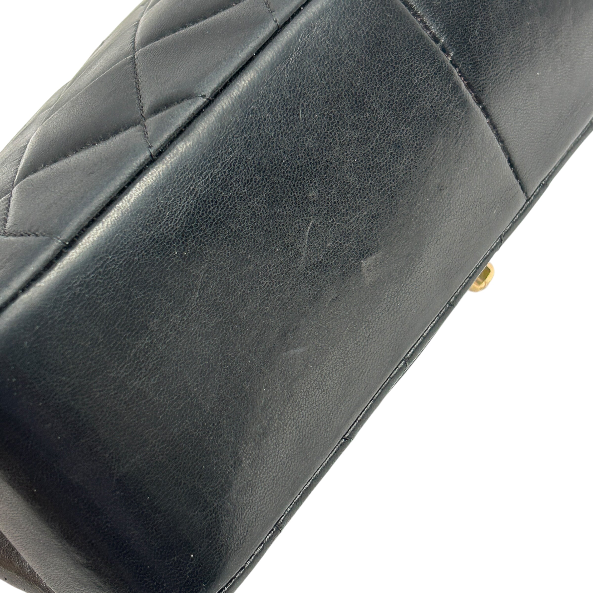 Vintage Lambskin Chocolate Brown Medium Diana Flap w/GHW