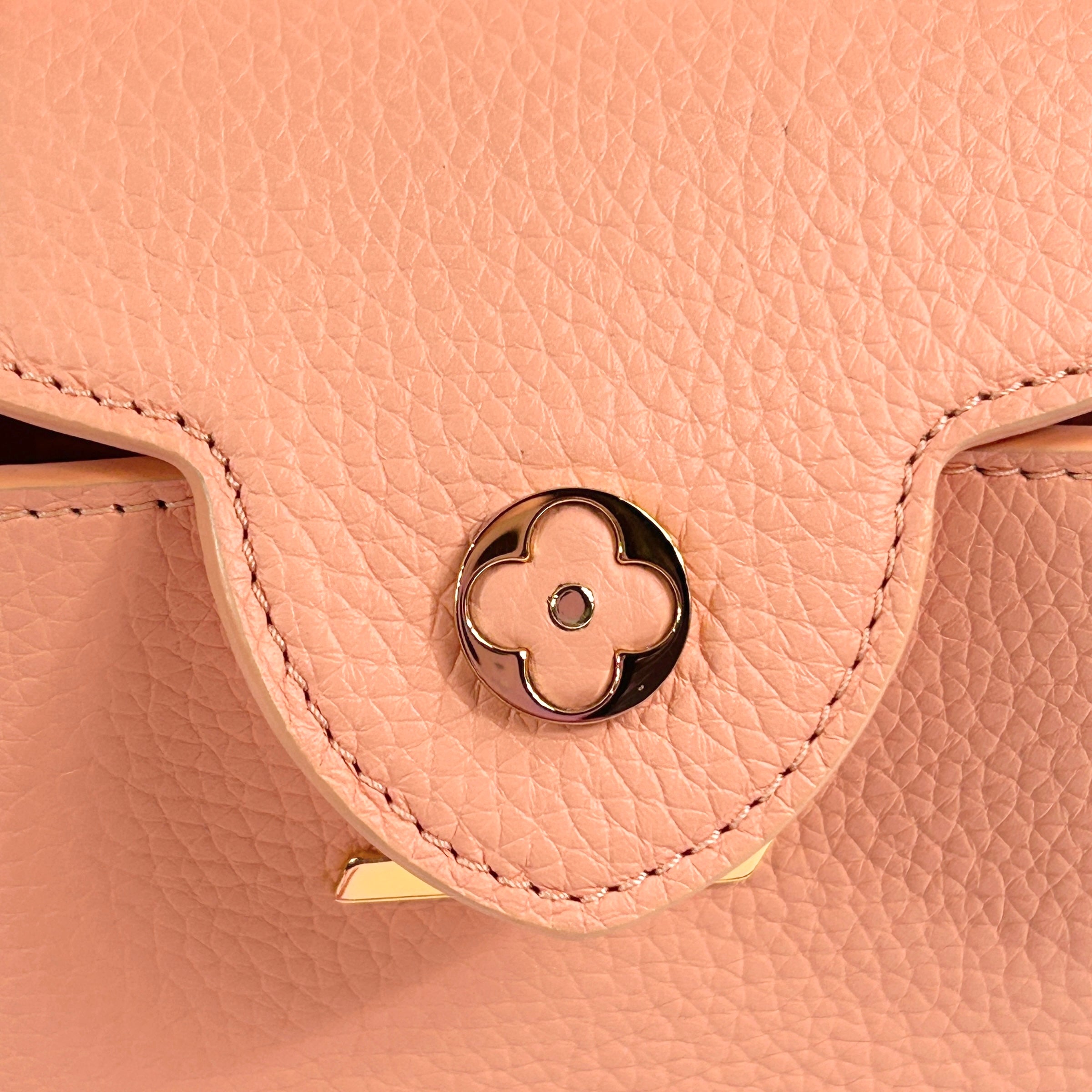 Apricot Taurillon Capucines Mini w/Intertwined Rainbow Chain Strap