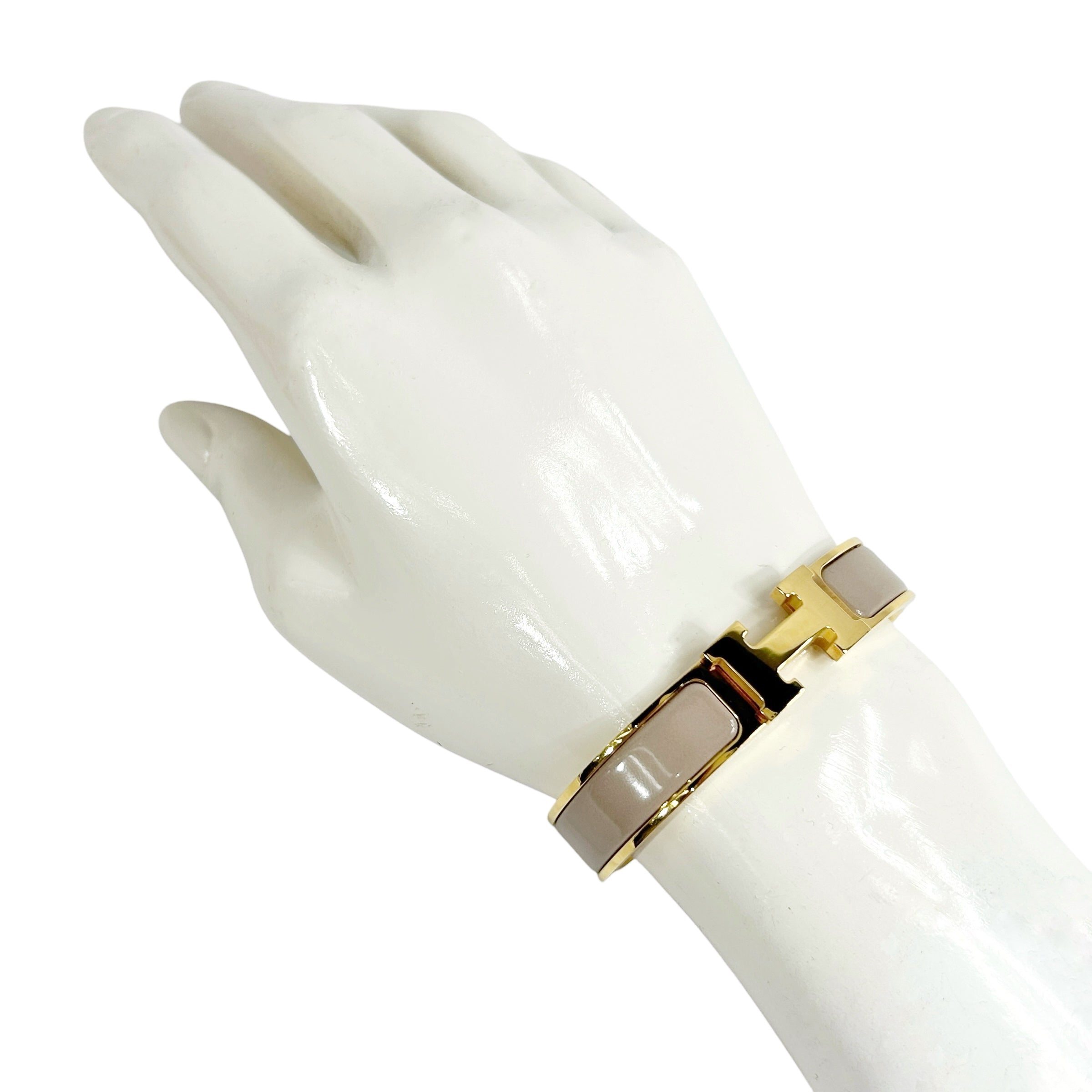 Yellow Gold Plated Marron Glace Clic H Bracelet