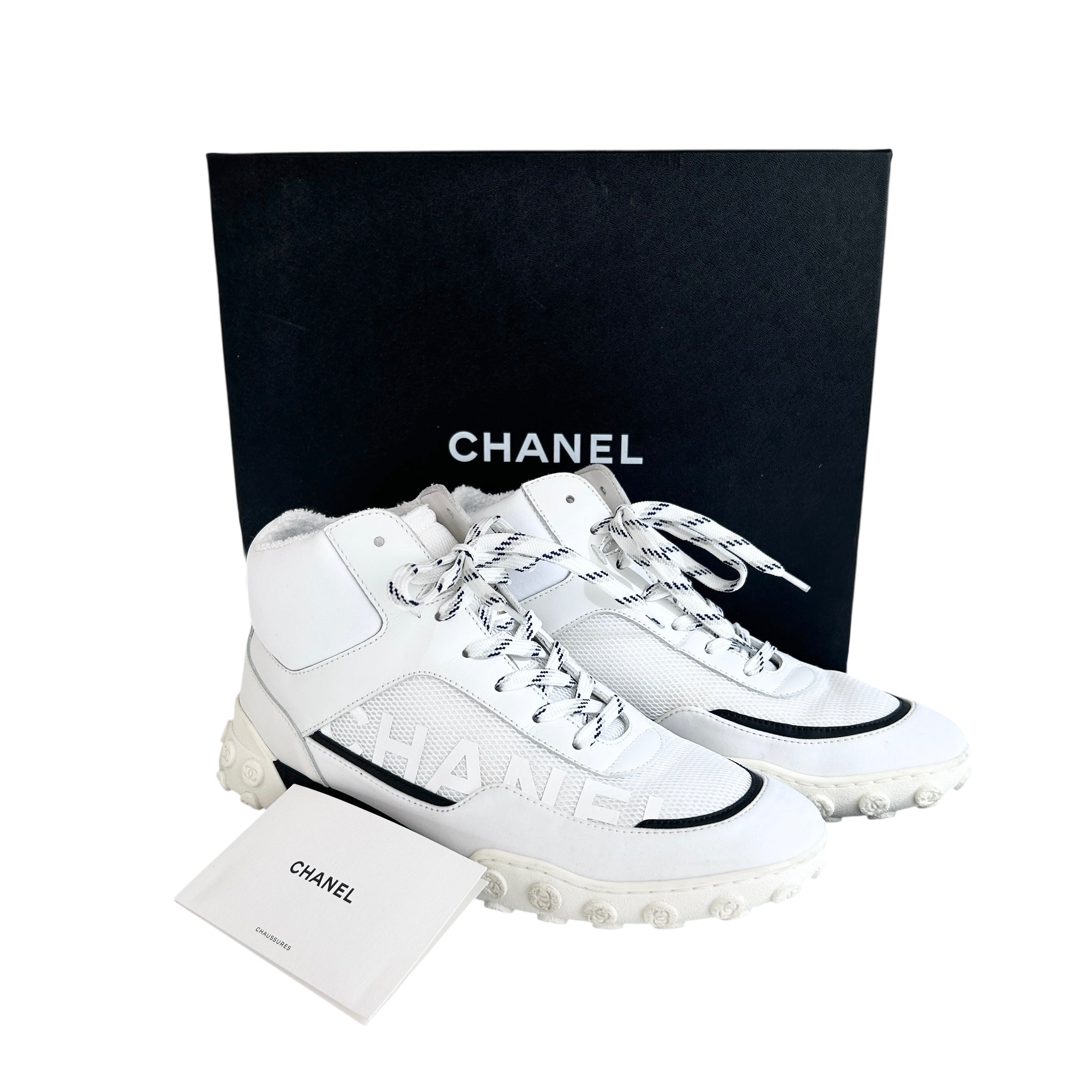 Interlocking CC Logo Leather Athletic Sneakers