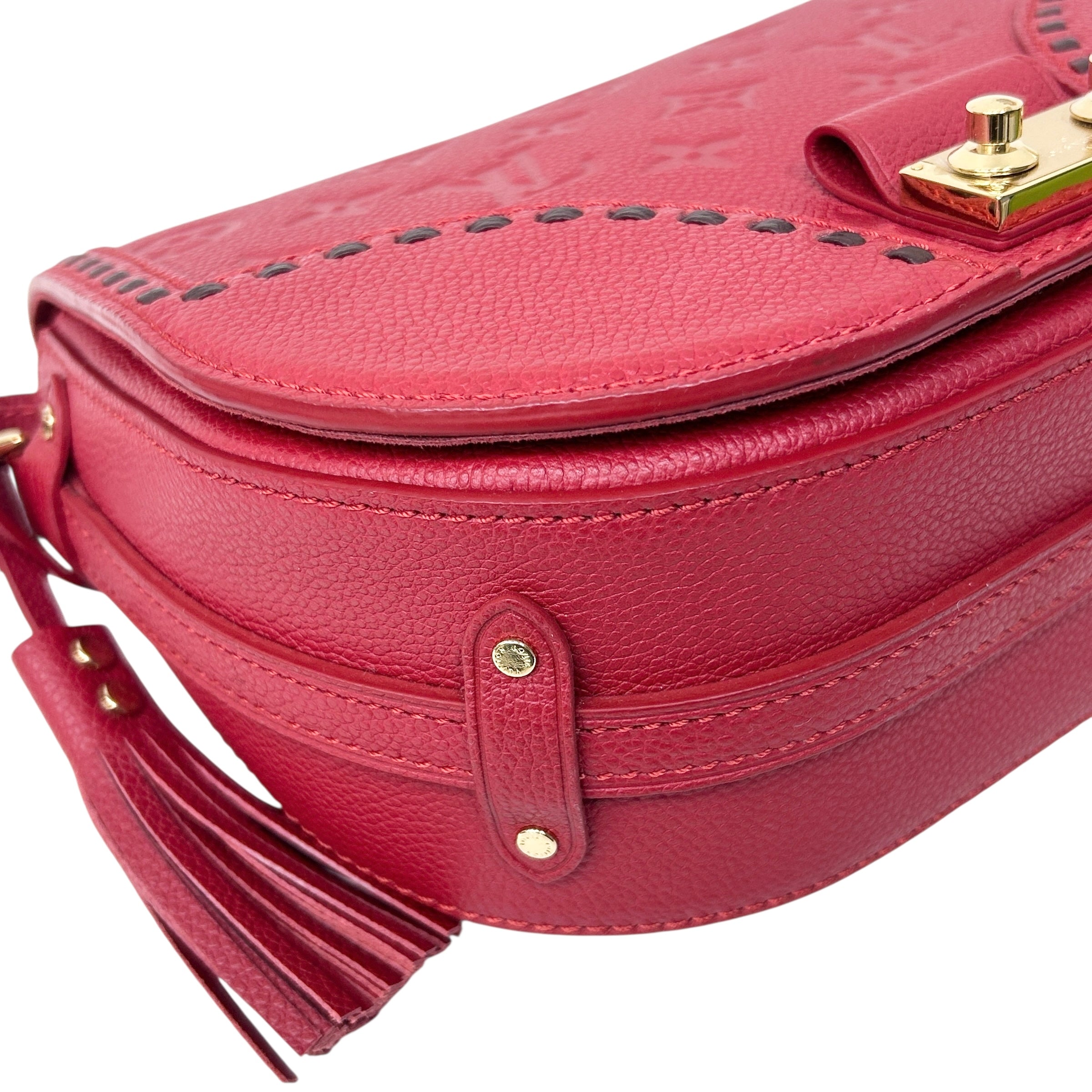 Red Monogram Empreinte Leather Junot Bag w/GHW