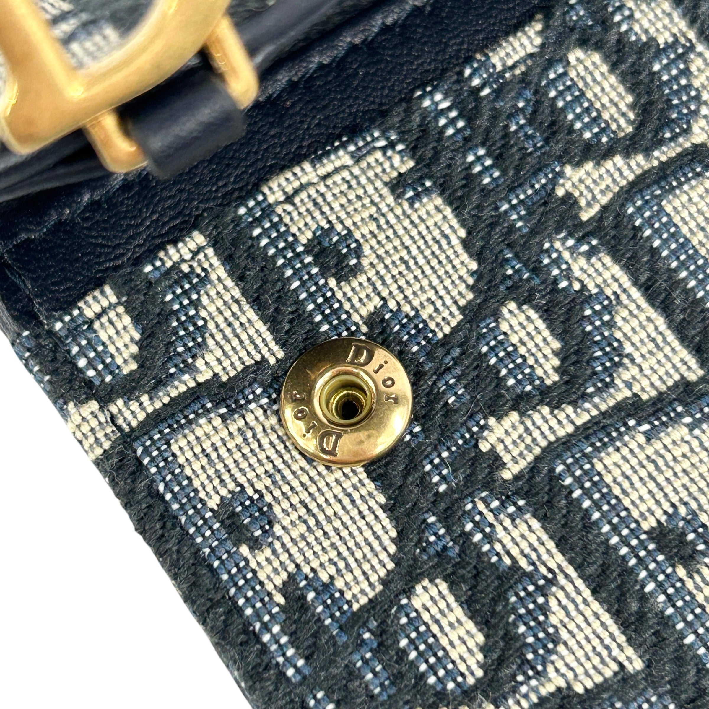 Blue Oblique Saddle Card Holder