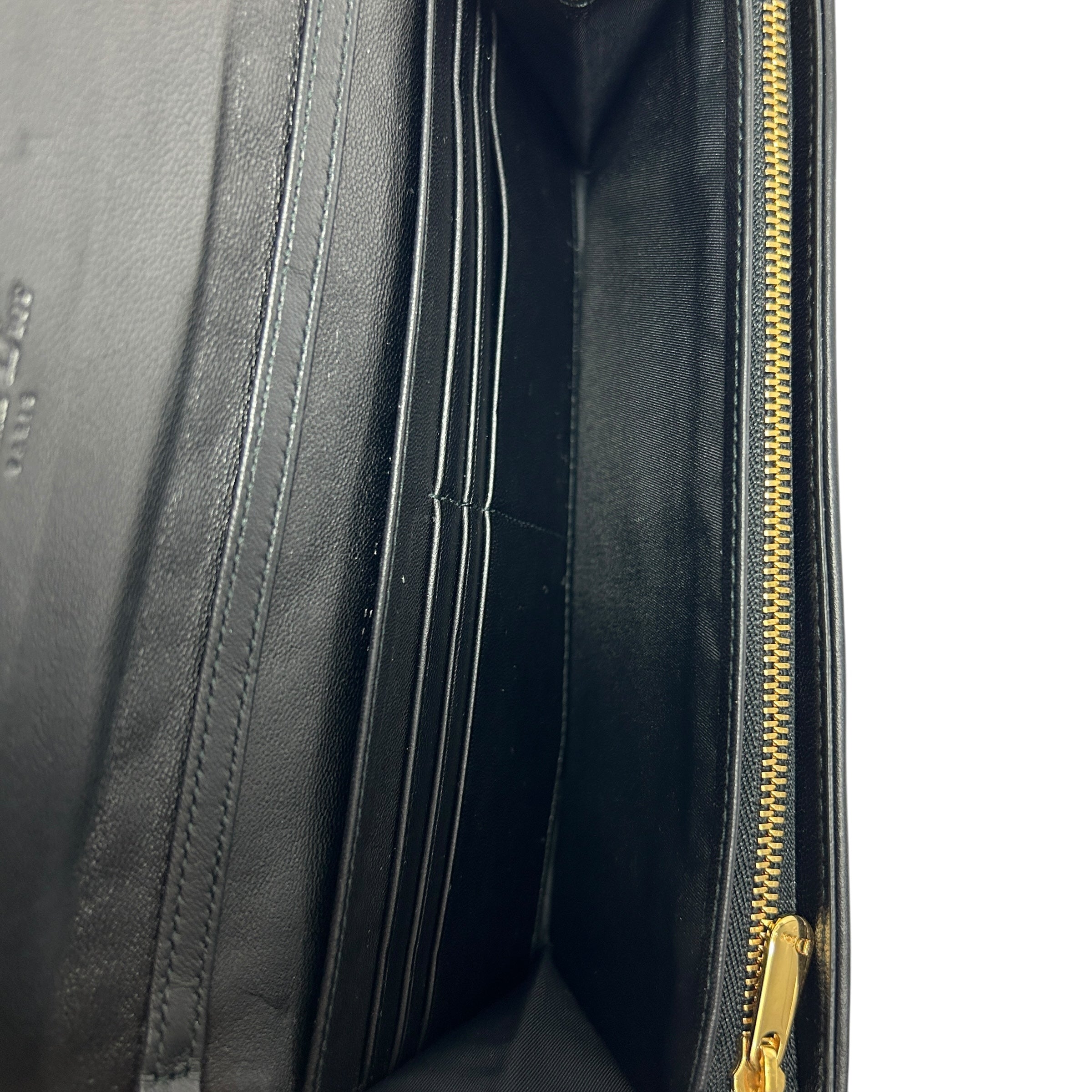 Black Quilted Cannage Leather Lady Dior Wallet