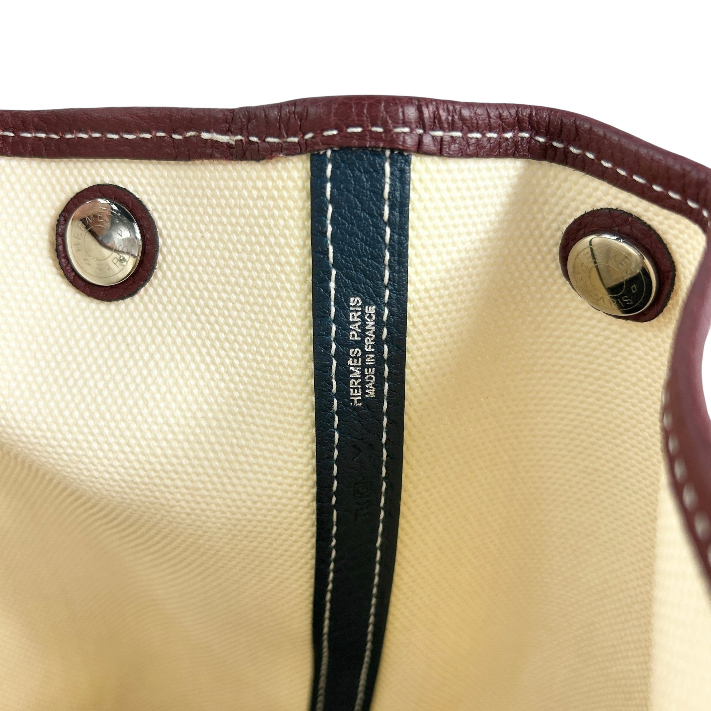 Etoile Canvas and Negonda Burgundy & Navy Leather Garden Party 36 w/PHW