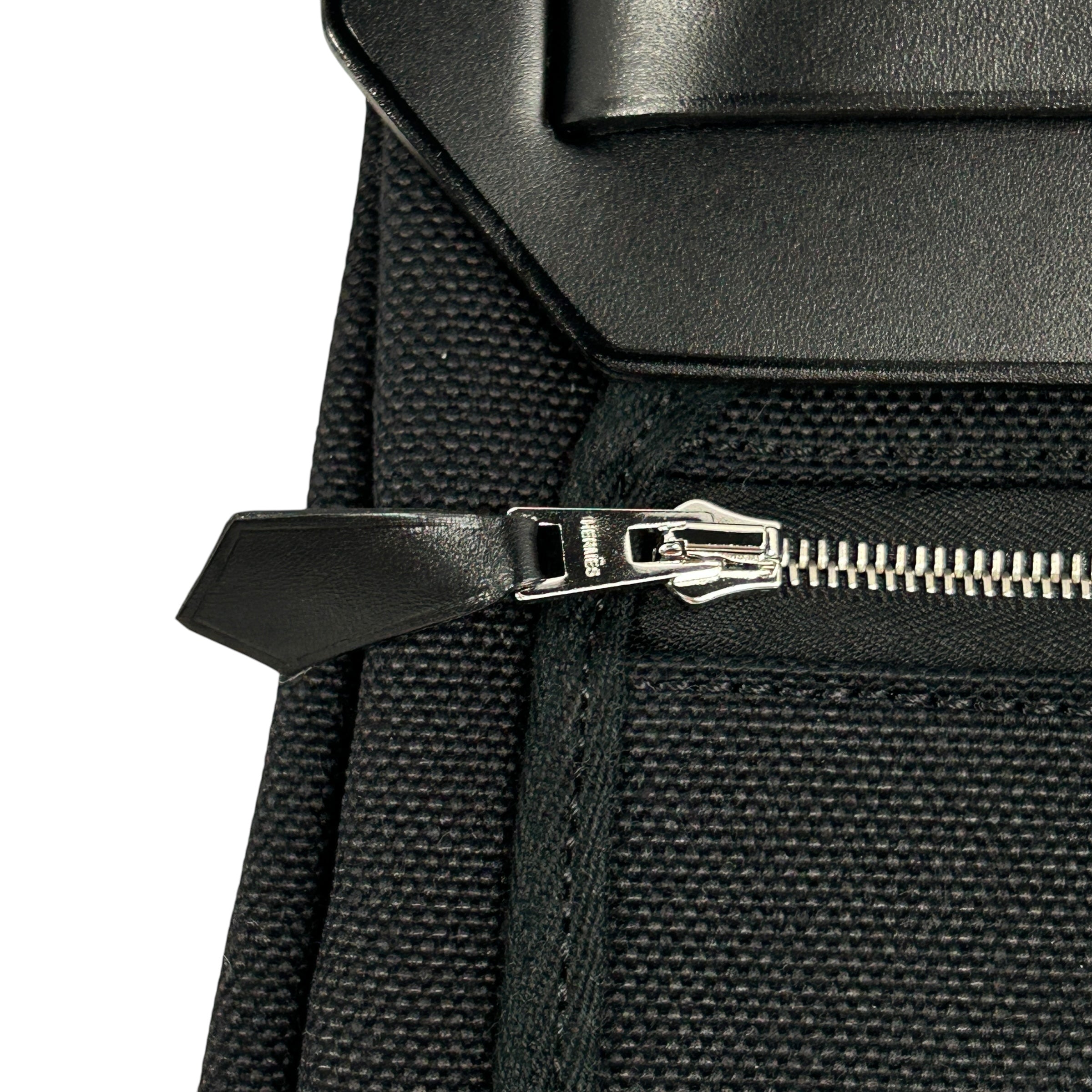 Black Canvas Leather Herbag Zip 31 w/PHW