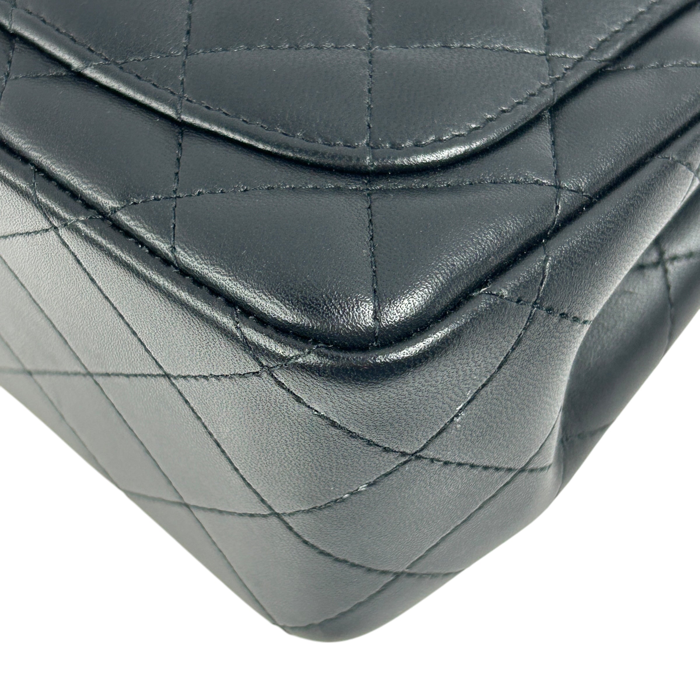 Black Quilted Lambskin Leather Classic Square Mini Flap Bag
