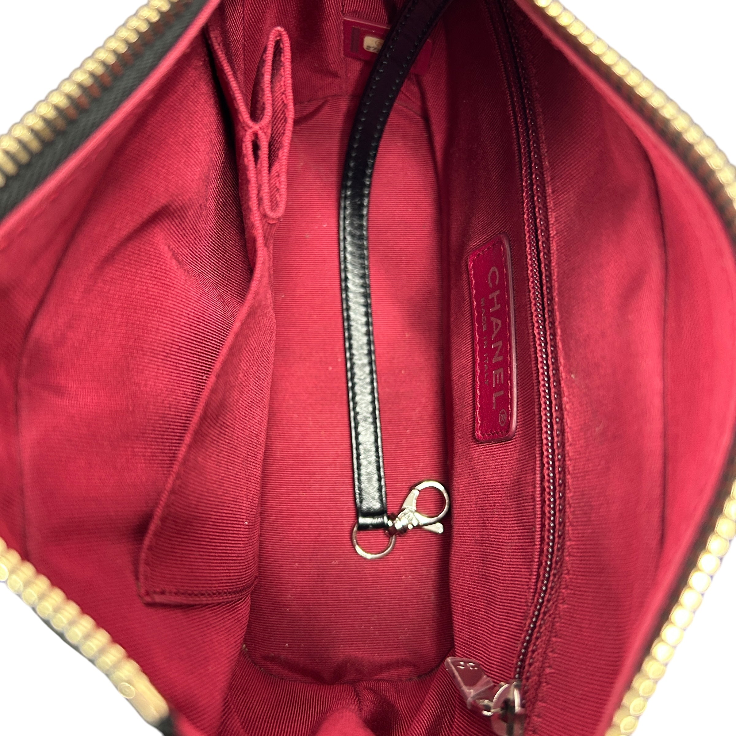 Black Aged Quilted Calfskin Leather Medium Gabrielle Hobo Bag w/AGHW/RHW/SHW/GHW
