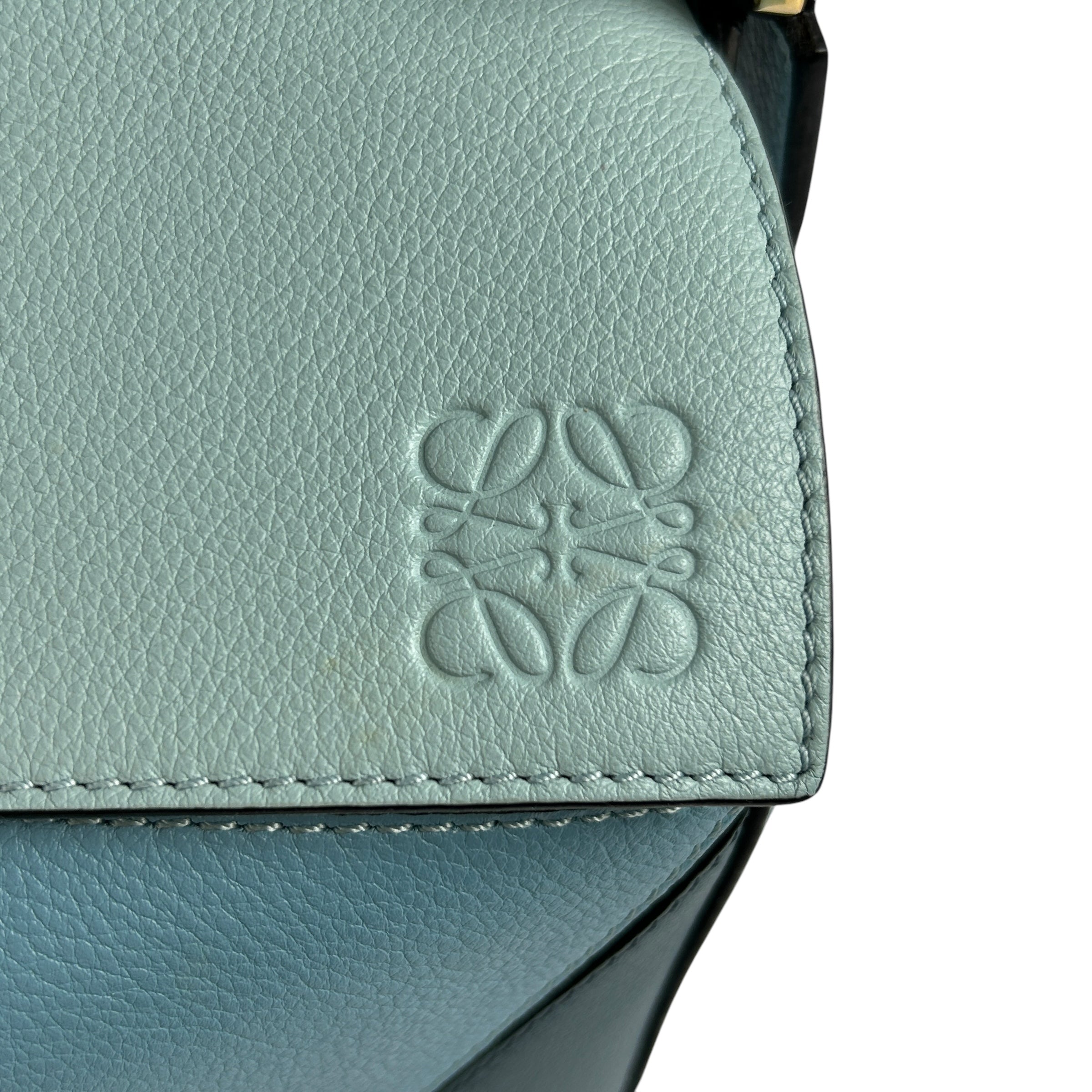 Blue Calfskin Medium Puzzle Bag w/GHW