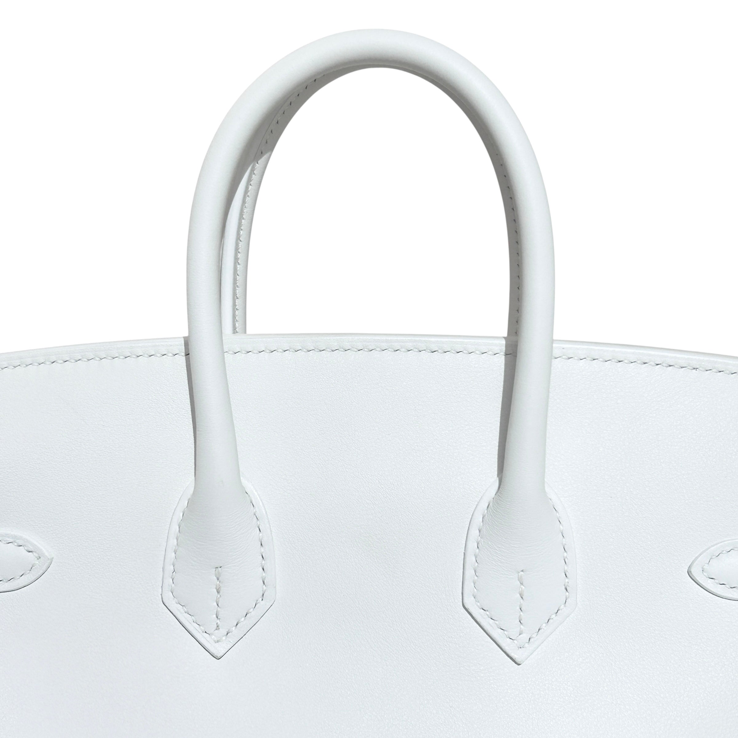 White Swift Leather 25 Birkin Bag w/GHW