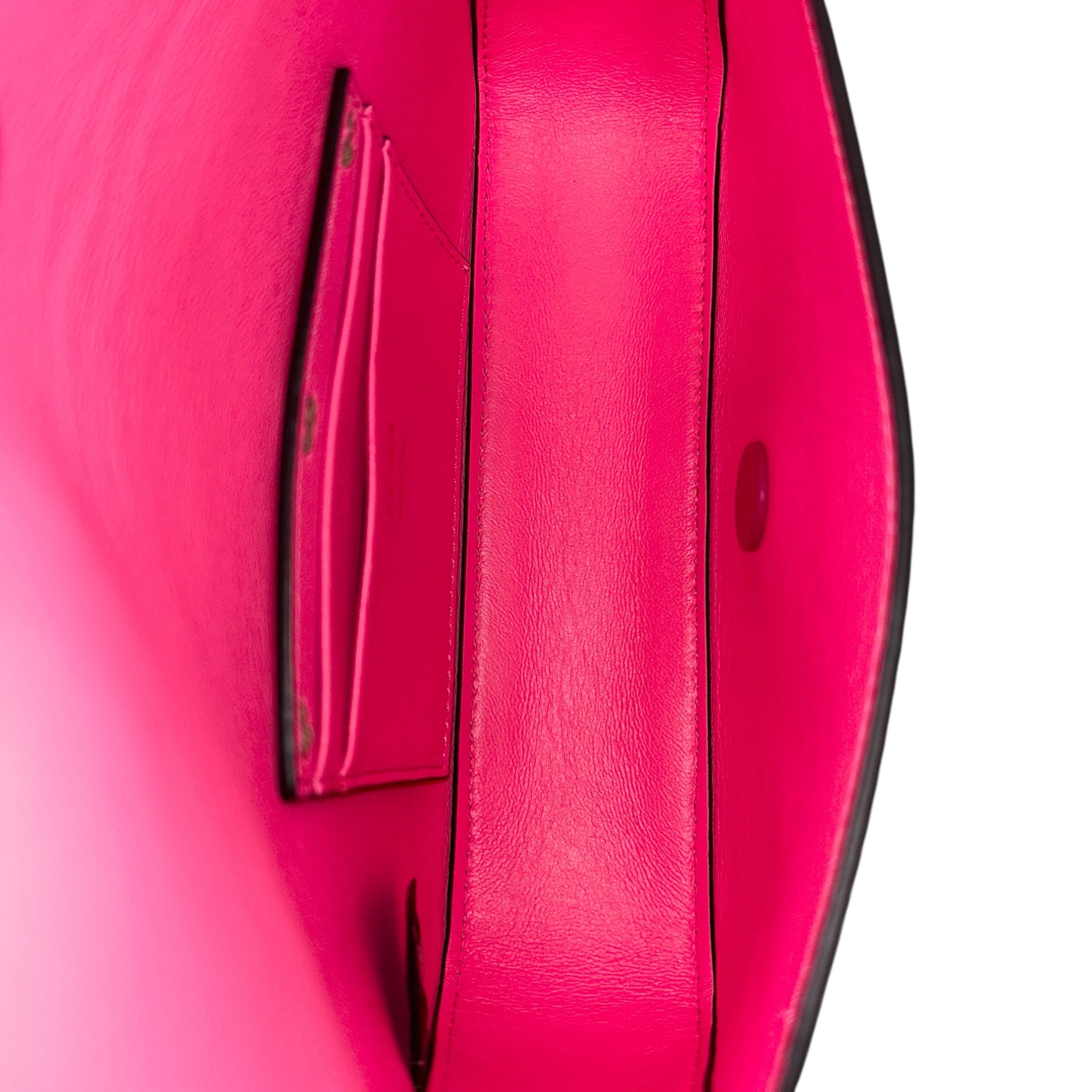 Fuchsia Leather Small Selleria Baguette Bag w/GHW