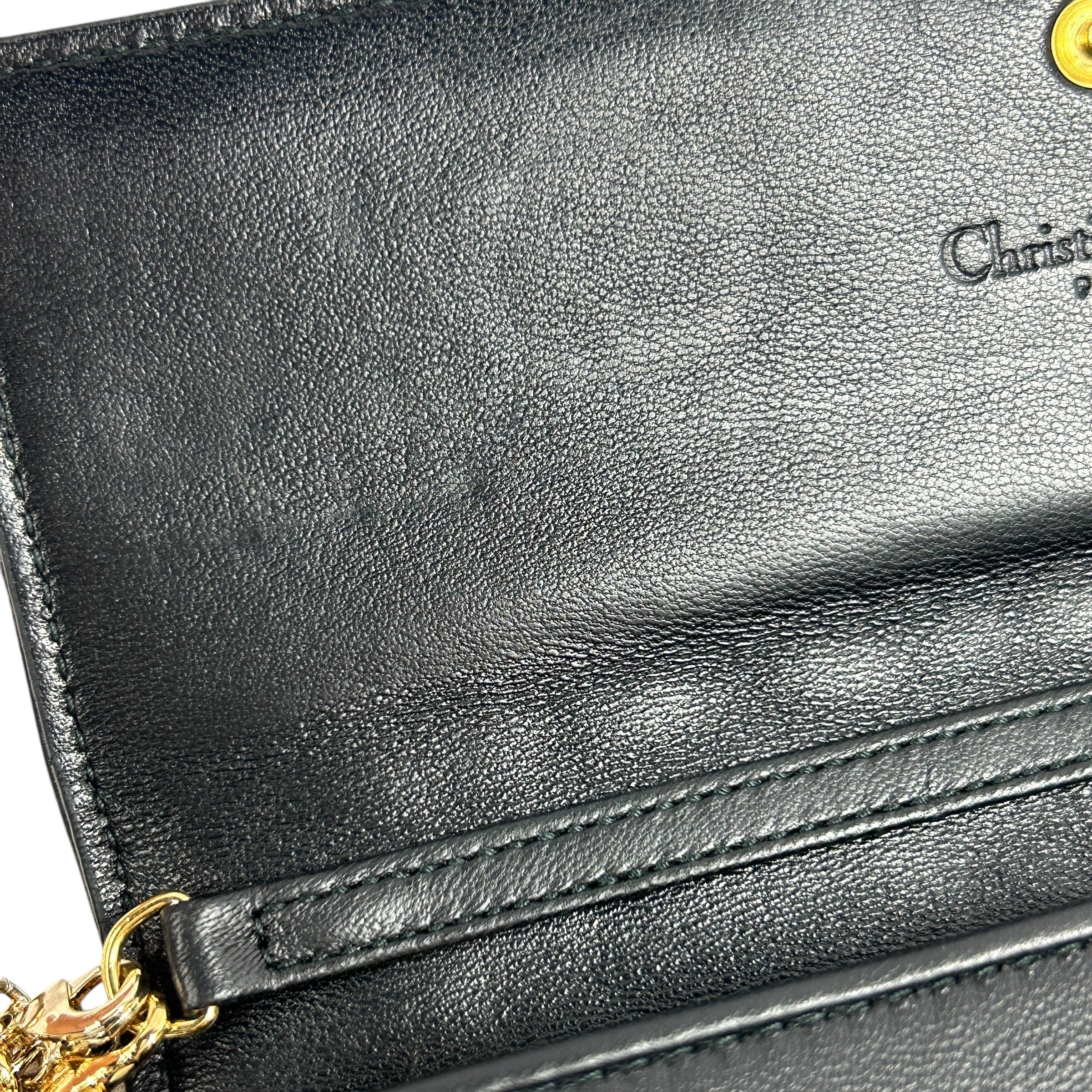 Black Quilted Cannage Leather Lady Dior Wallet