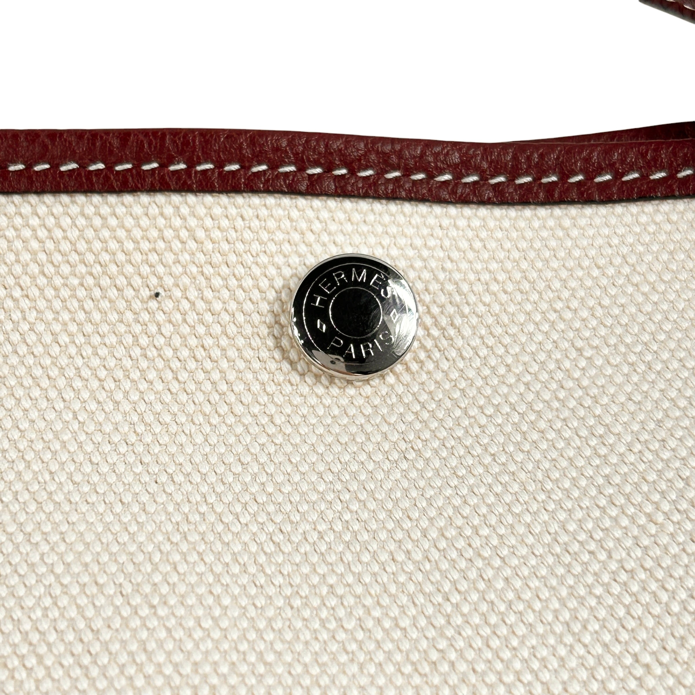 Etoile Canvas and Negonda Burgundy & Navy Leather Garden Party 36 w/PHW