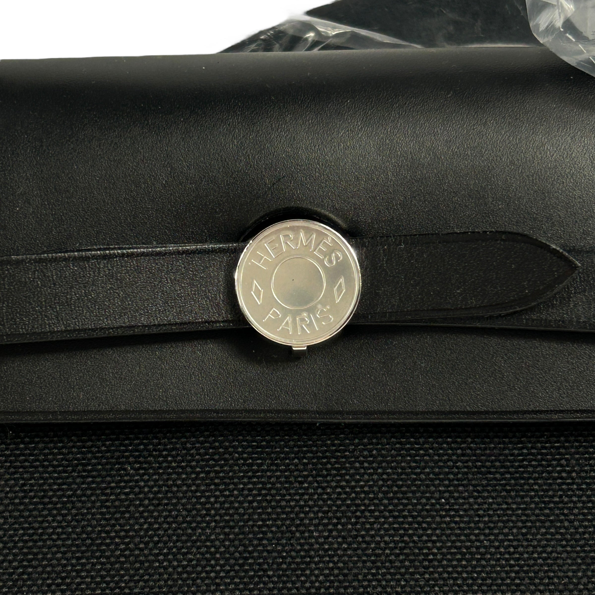 Black Canvas Leather Herbag Zip 31 w/PHW