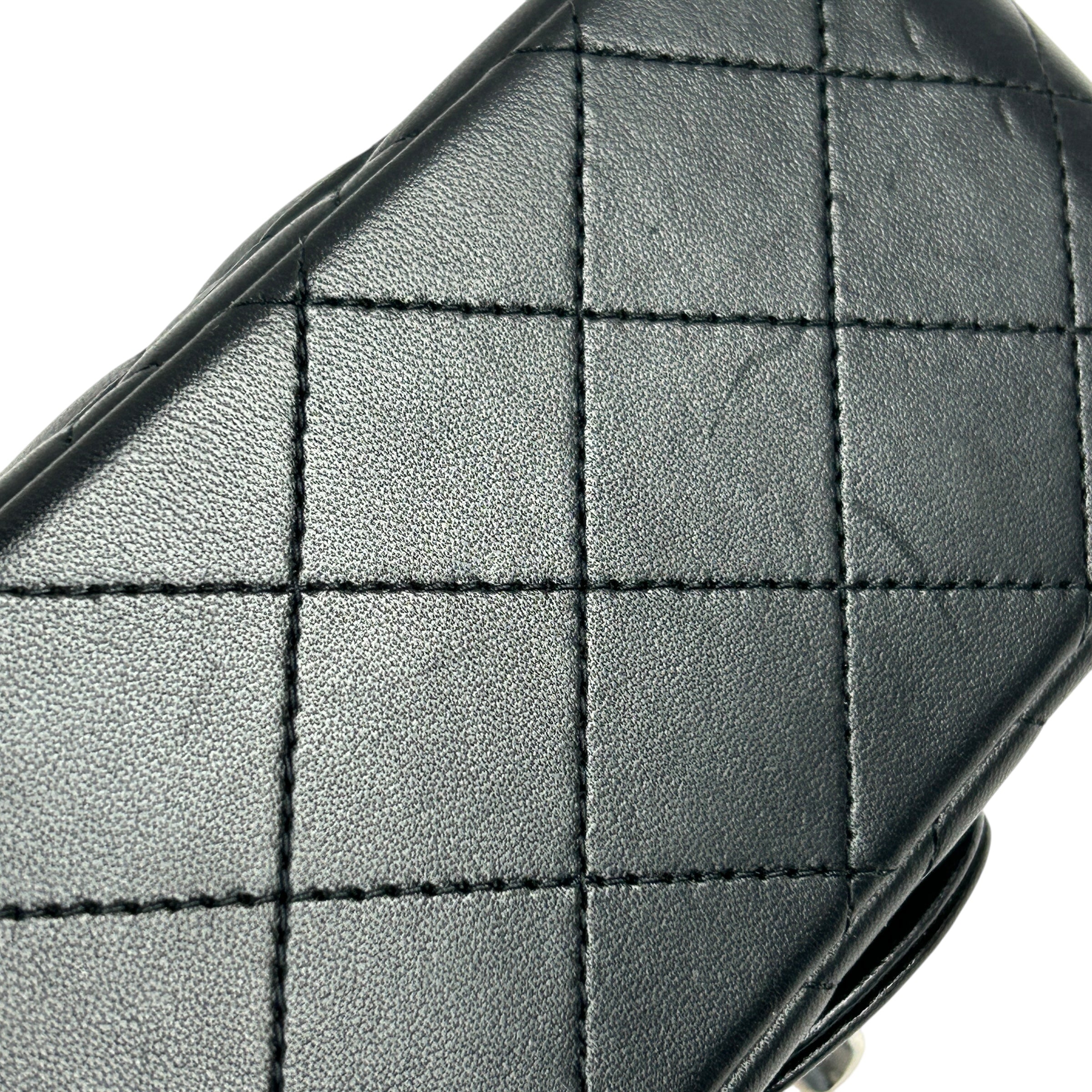 Black Quilted Lambskin Leather Classic Square Mini Flap Bag