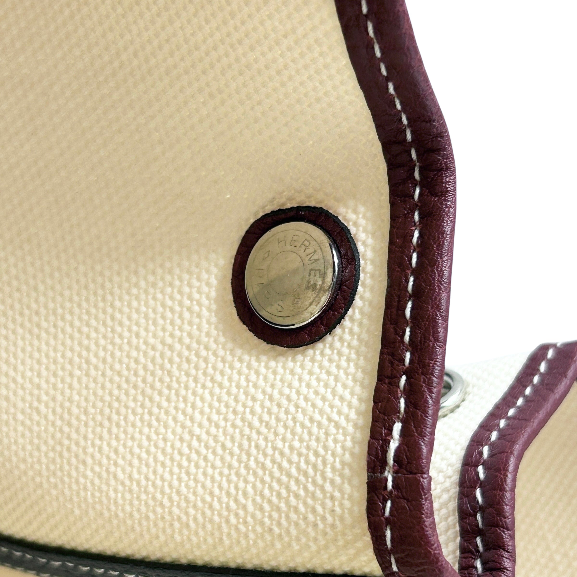 Etoile Canvas and Negonda Burgundy & Navy Leather Garden Party 36 w/PHW