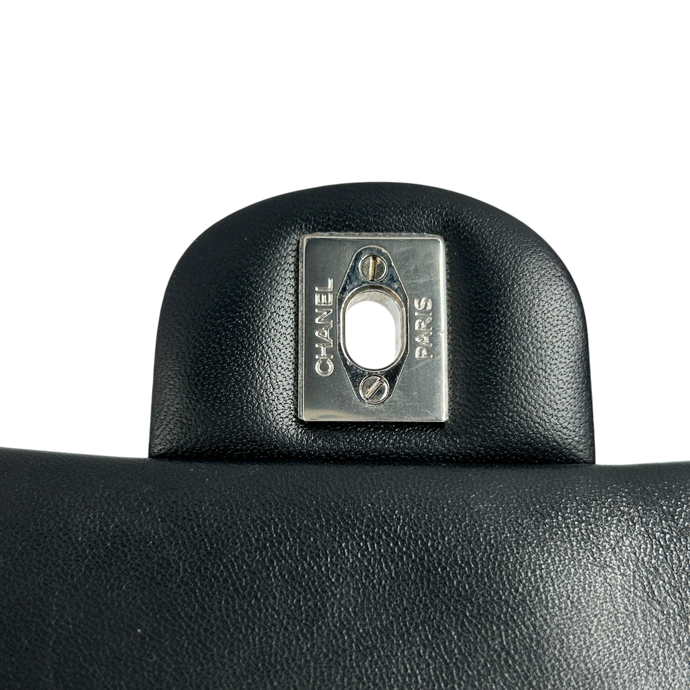 Black Quilted Lambskin Leather Classic Square Mini Flap Bag