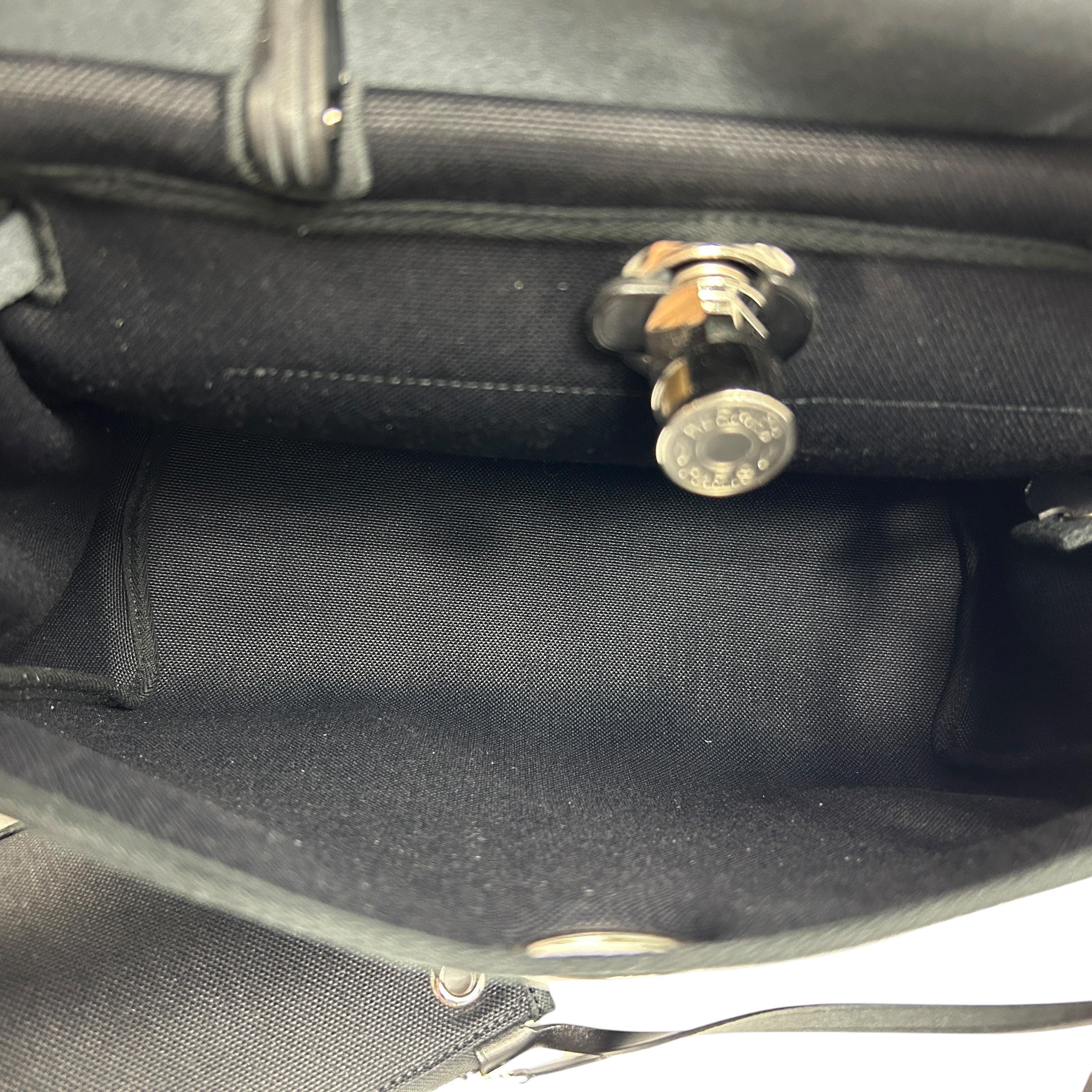 Black Canvas Leather Herbag Zip 31 w/PHW