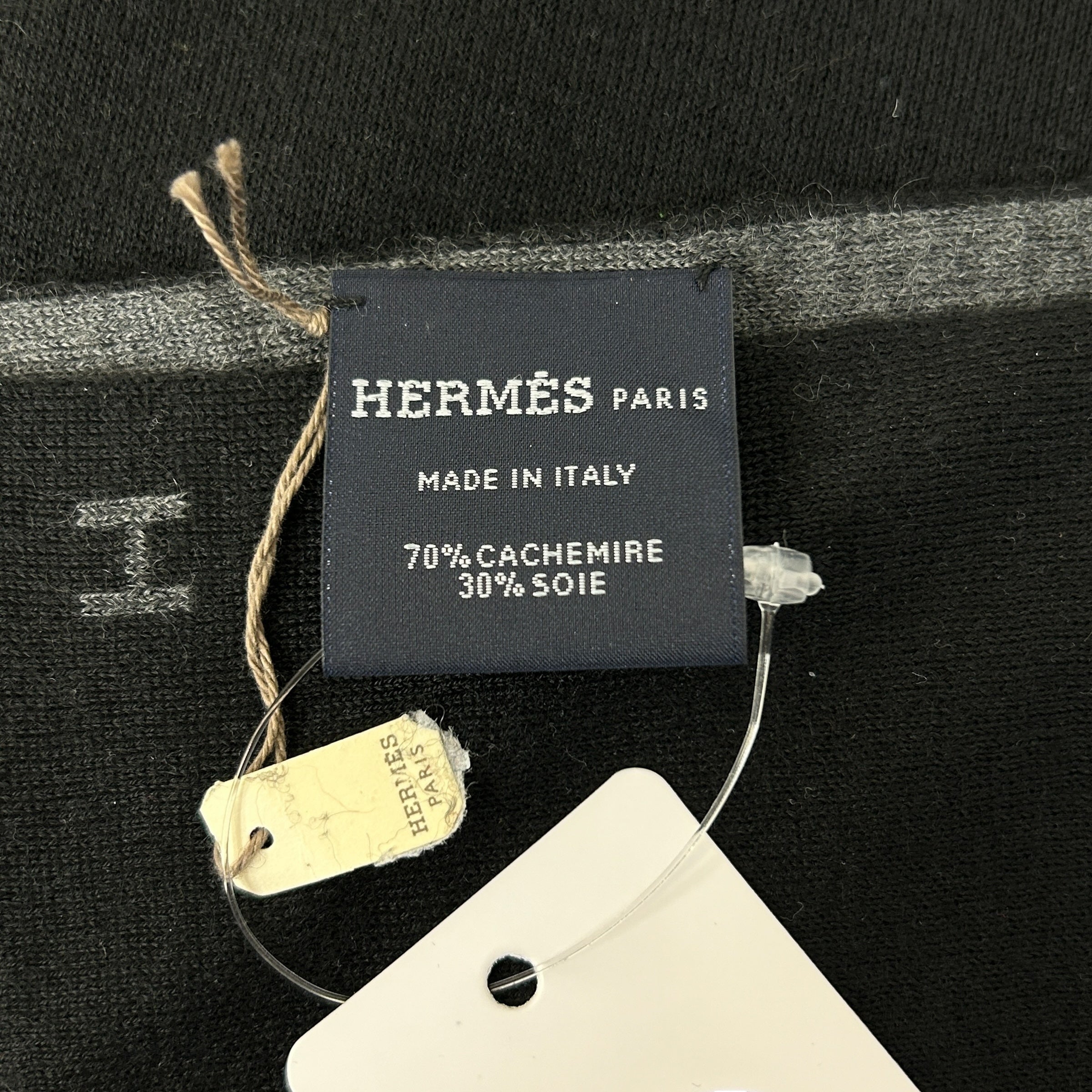 Black/Grey Cashmere/Silk Scarf