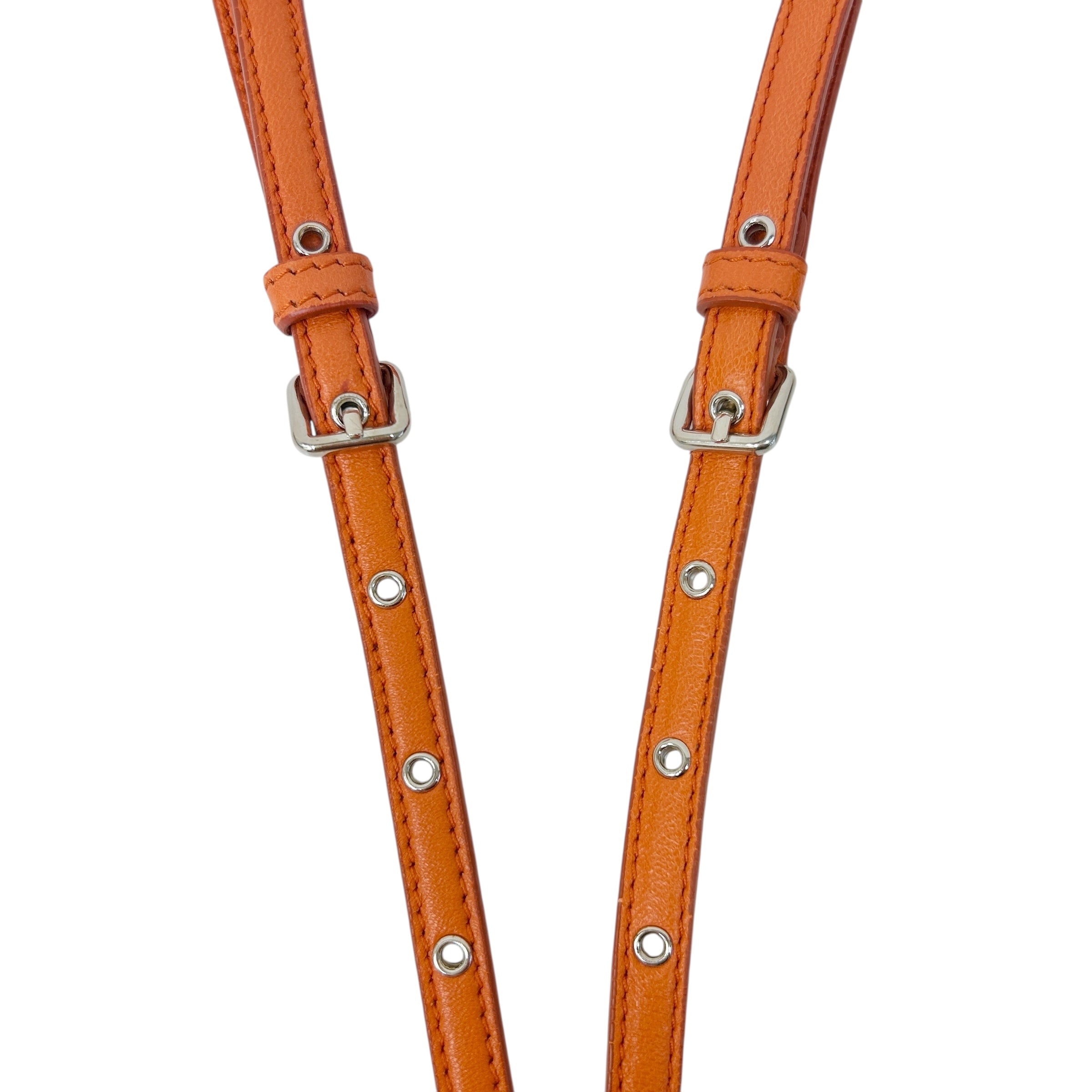 Orange Matelasse Nappa Leather Mini Frame Bag w/SHW