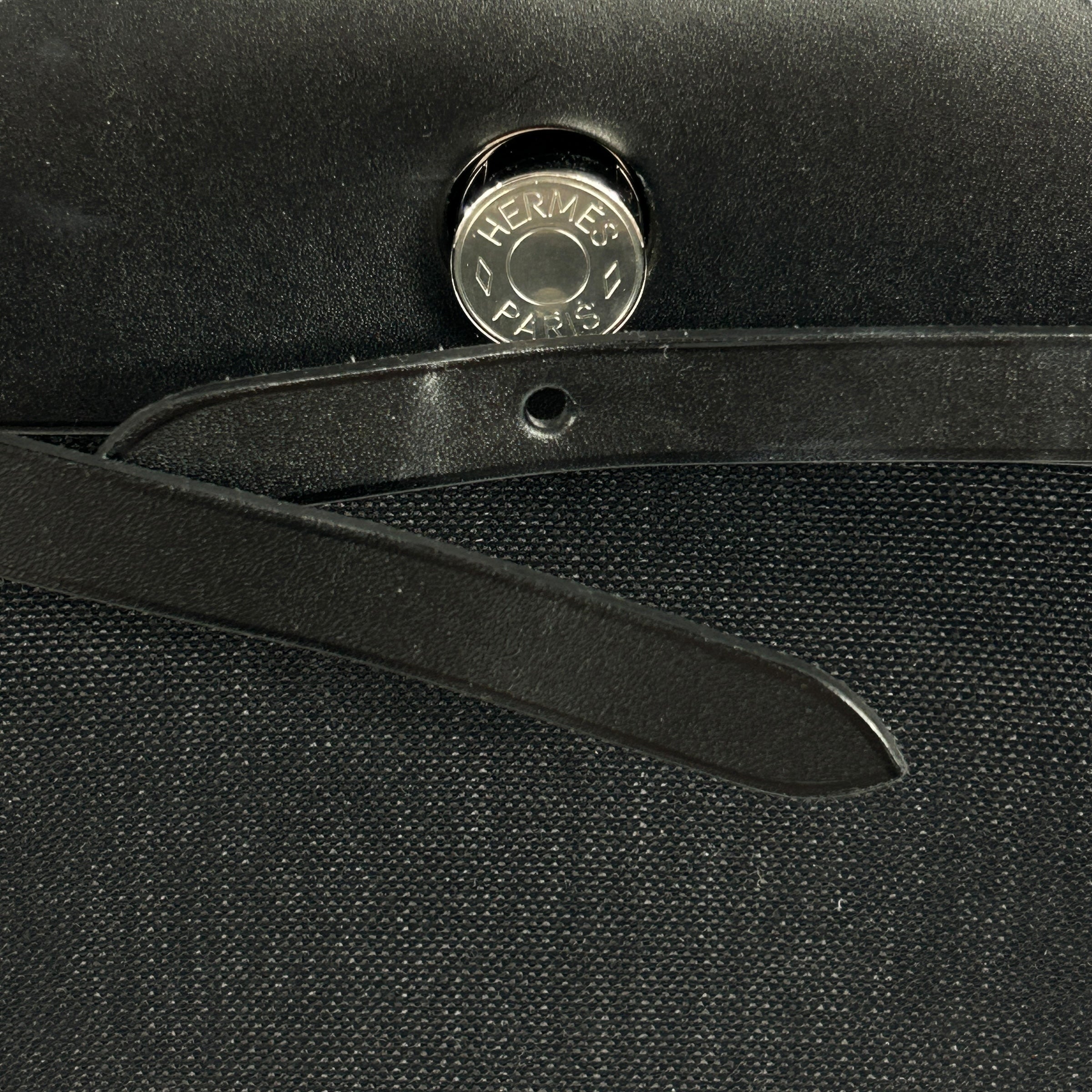 Black Canvas Leather Herbag Zip 31 w/PHW