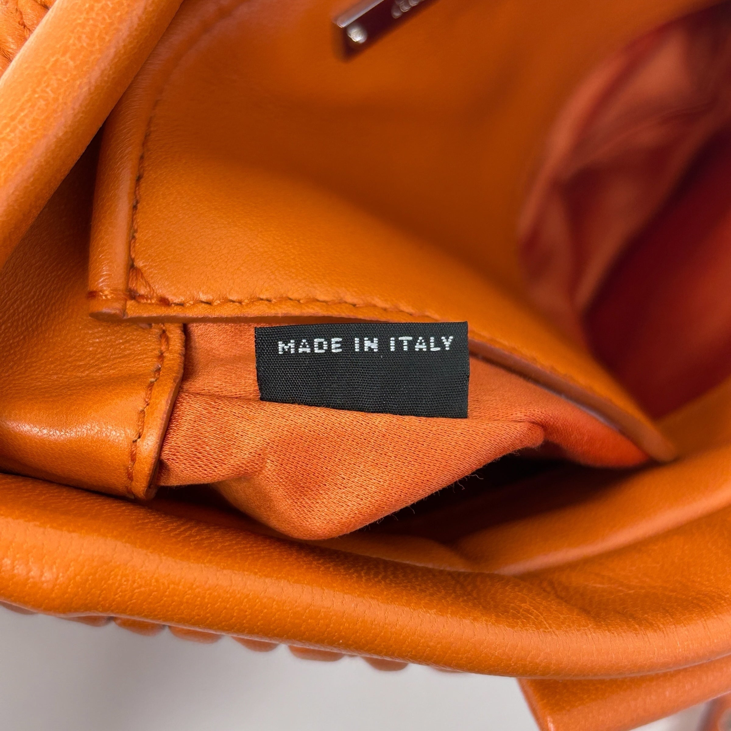 Orange Matelasse Nappa Leather Mini Frame Bag w/SHW