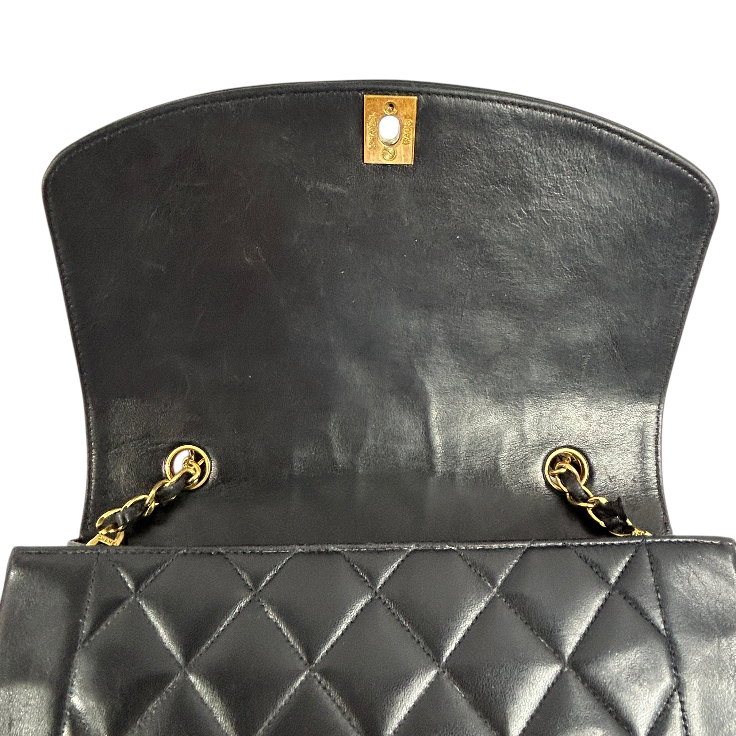 Vintage Lambskin Chocolate Brown Medium Diana Flap w/GHW