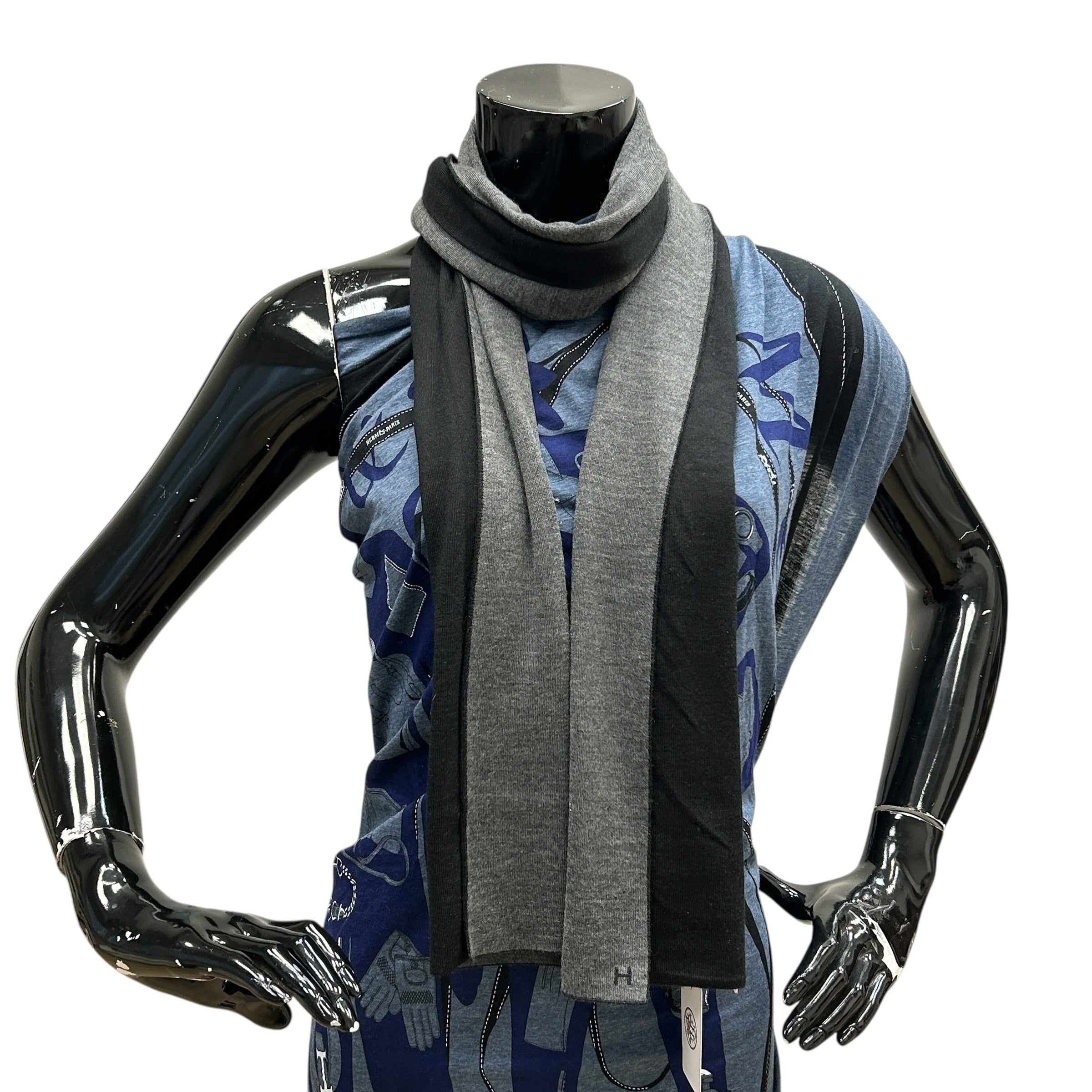 Black/Grey Cashmere/Silk Scarf