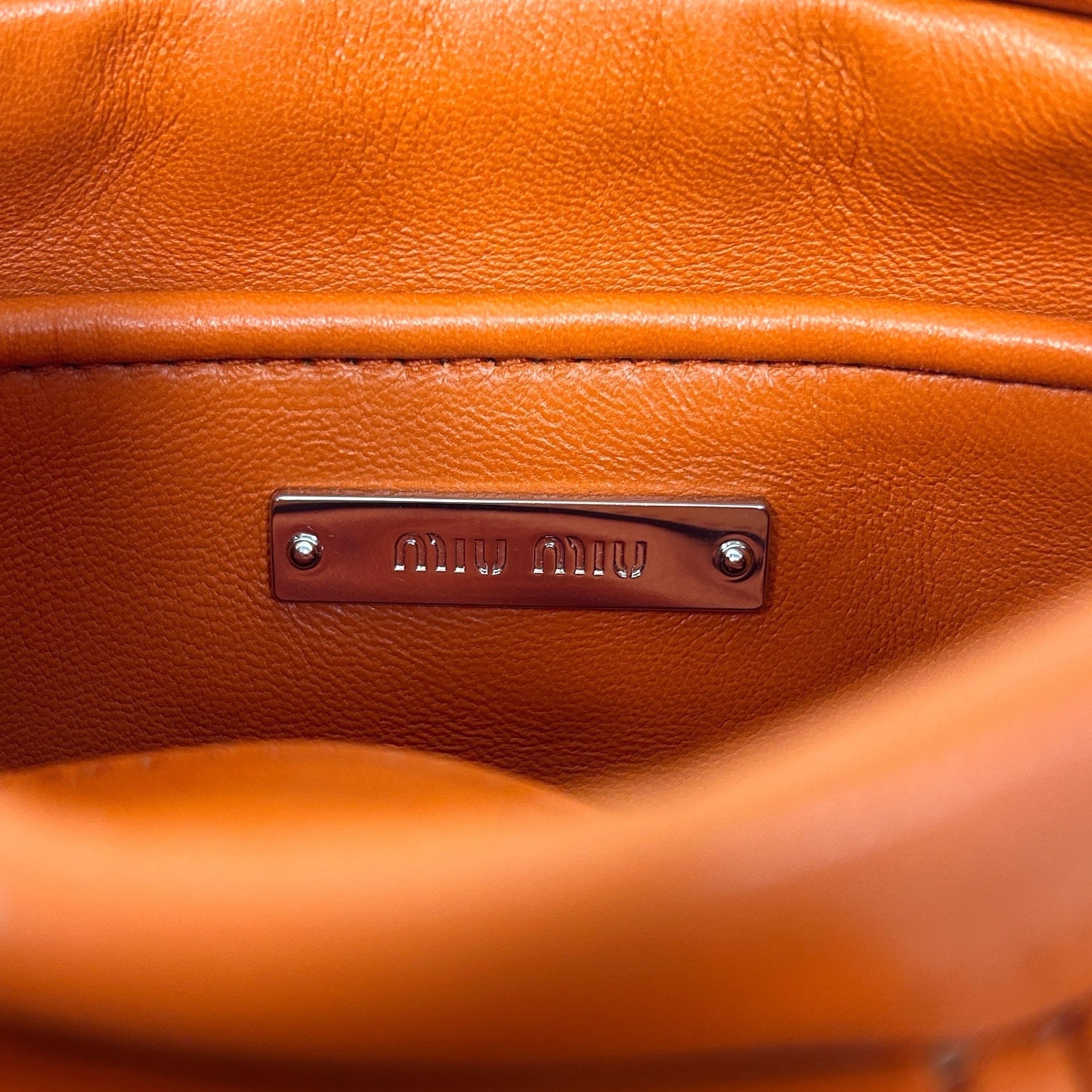 Orange Matelasse Nappa Leather Mini Frame Bag w/SHW