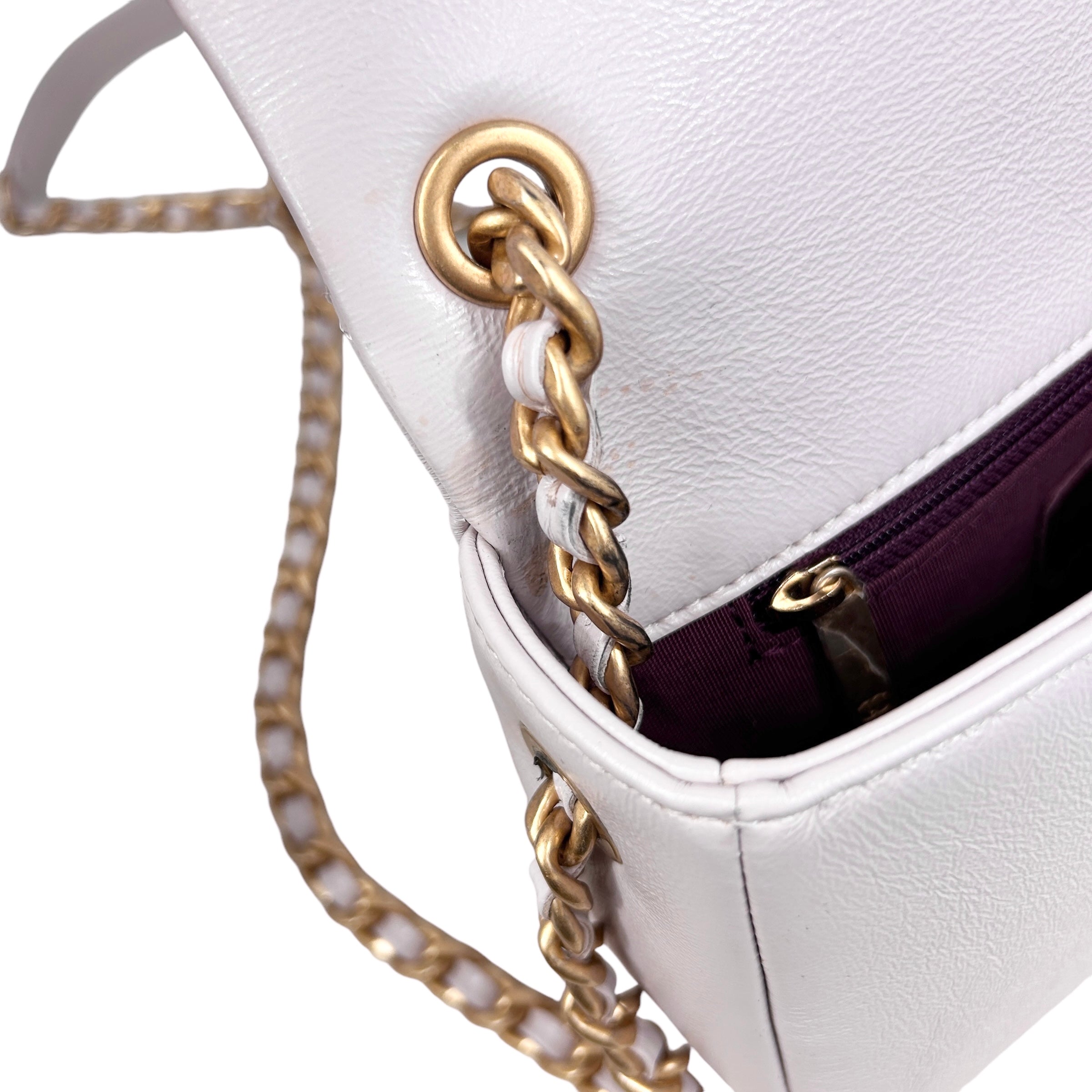 Light Pink Calfskin Quilted Chain Flap Bag w/AGHW