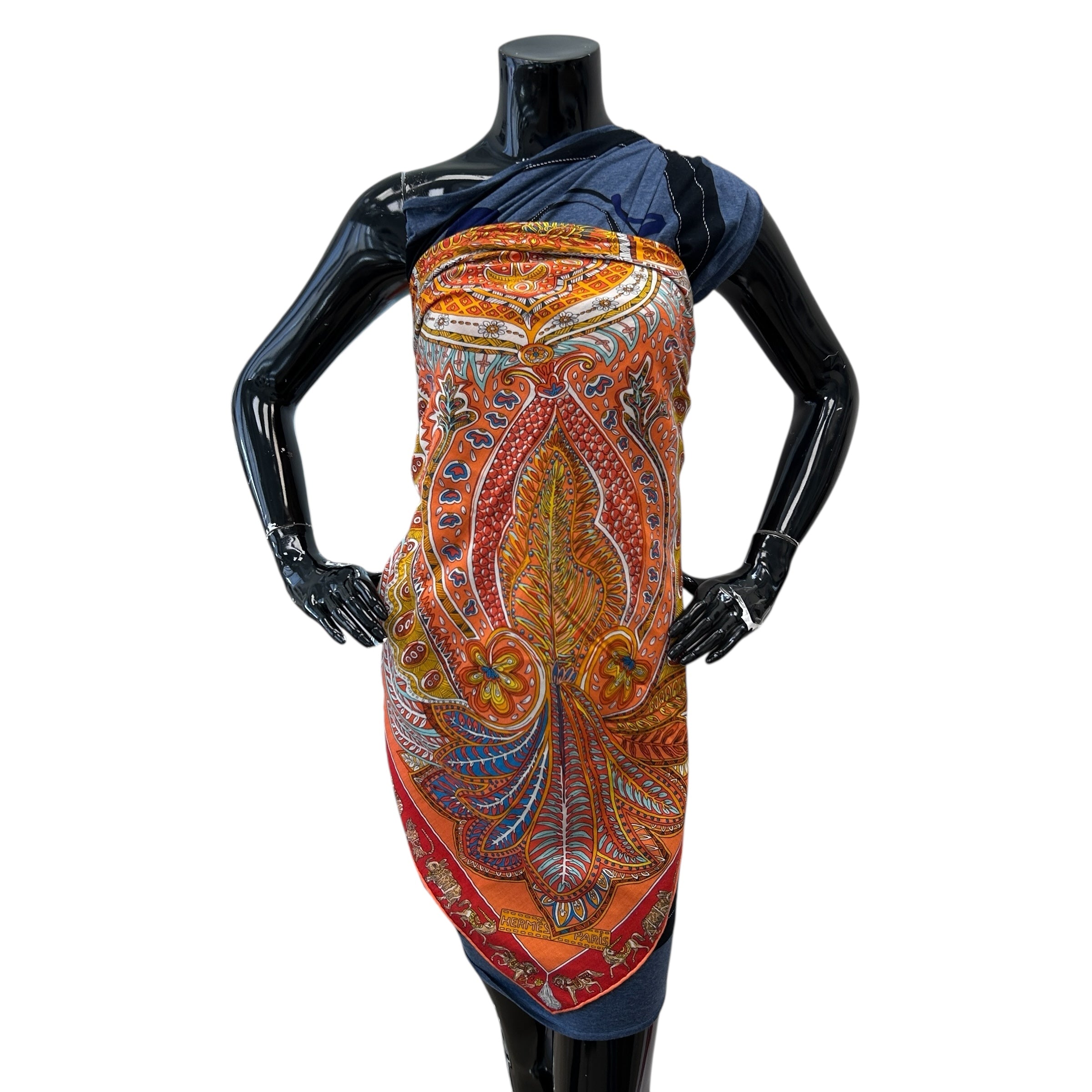 Orange/Red Jardin de la Maharani Cashmere Shawl