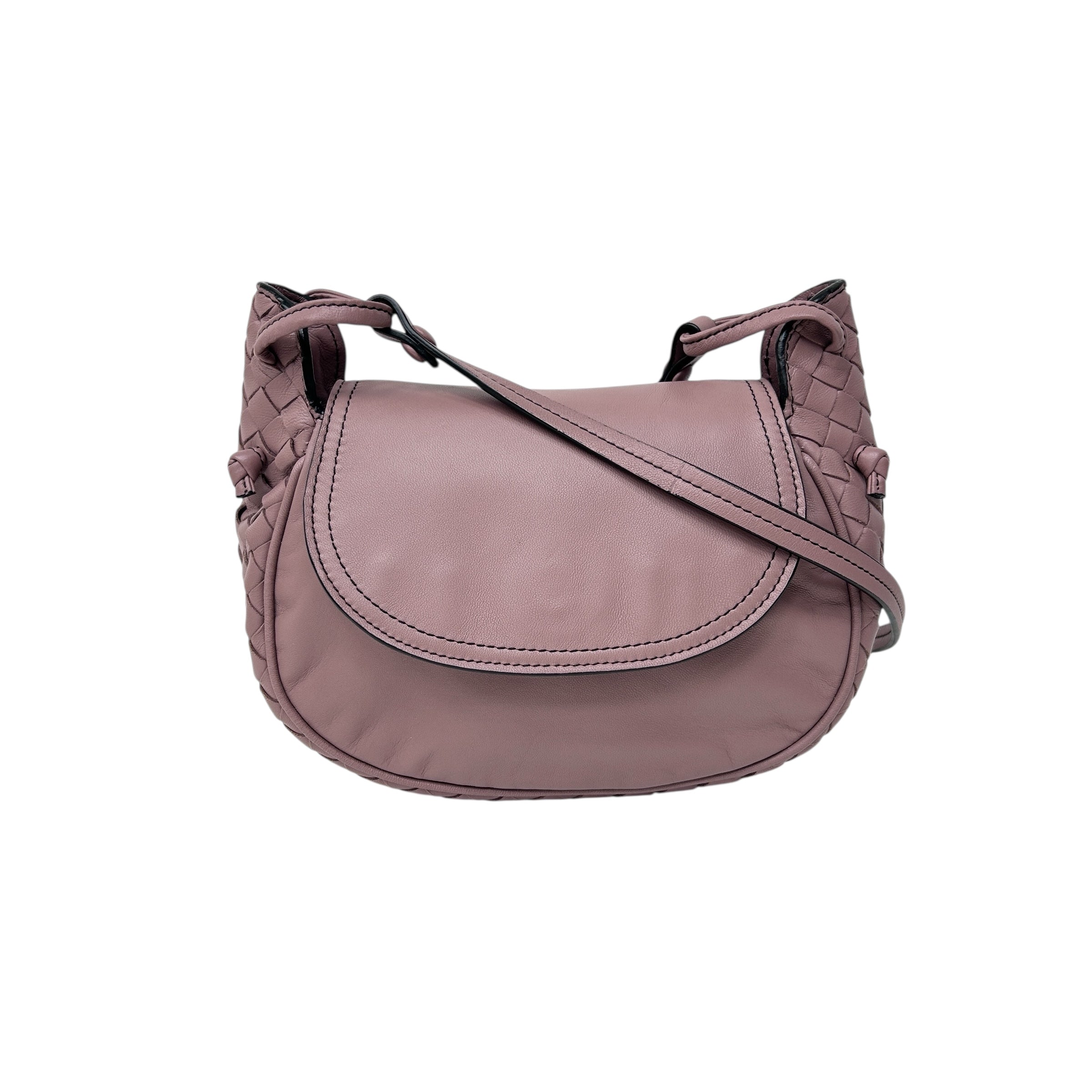 Dusty Pink Nodini Small Crossbody Flap Bag w/Gunmetal HW