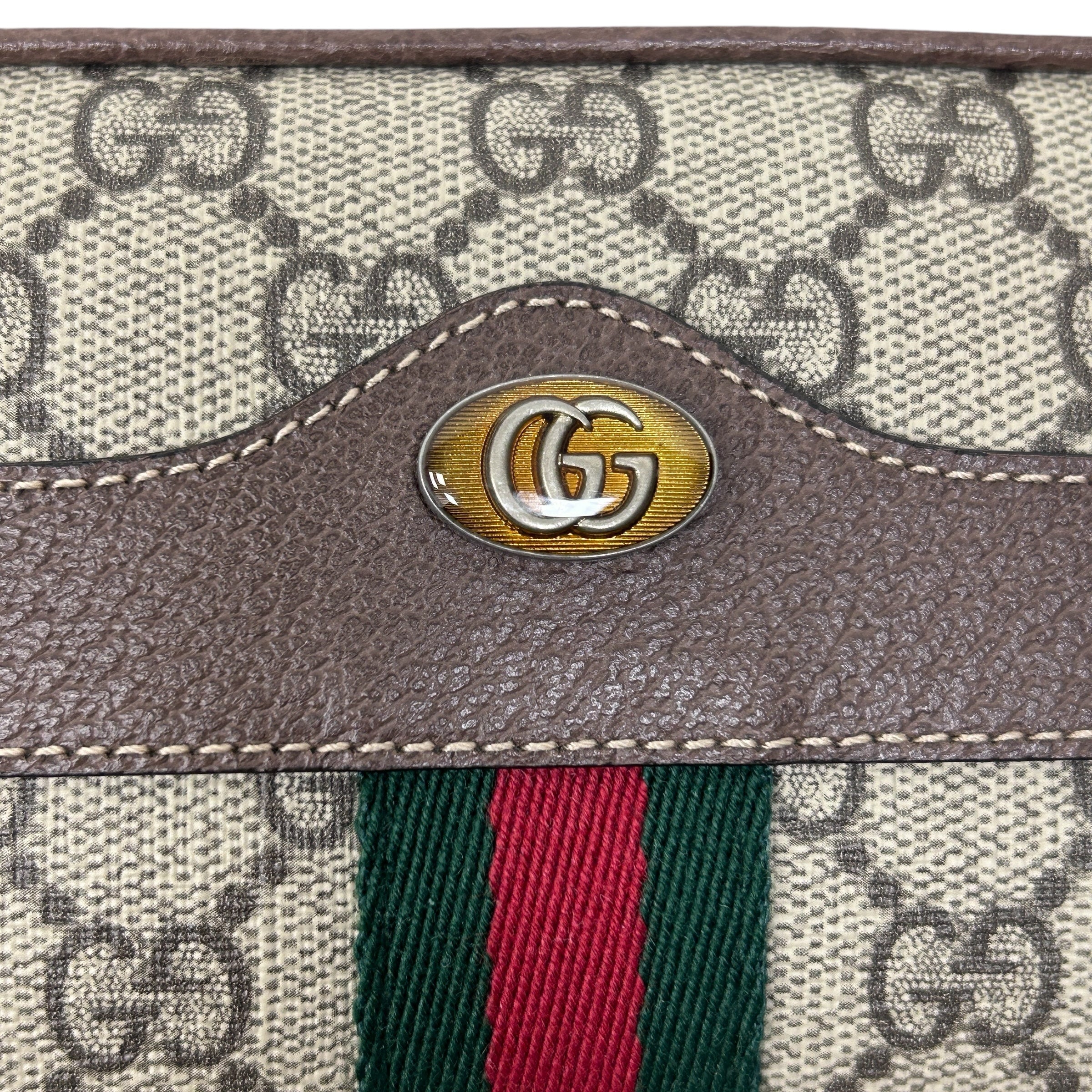 Beige/Ebony Supreme GG Coated Canvas Vintage Web Ophidia Mini Crossbody Bag w/GHW