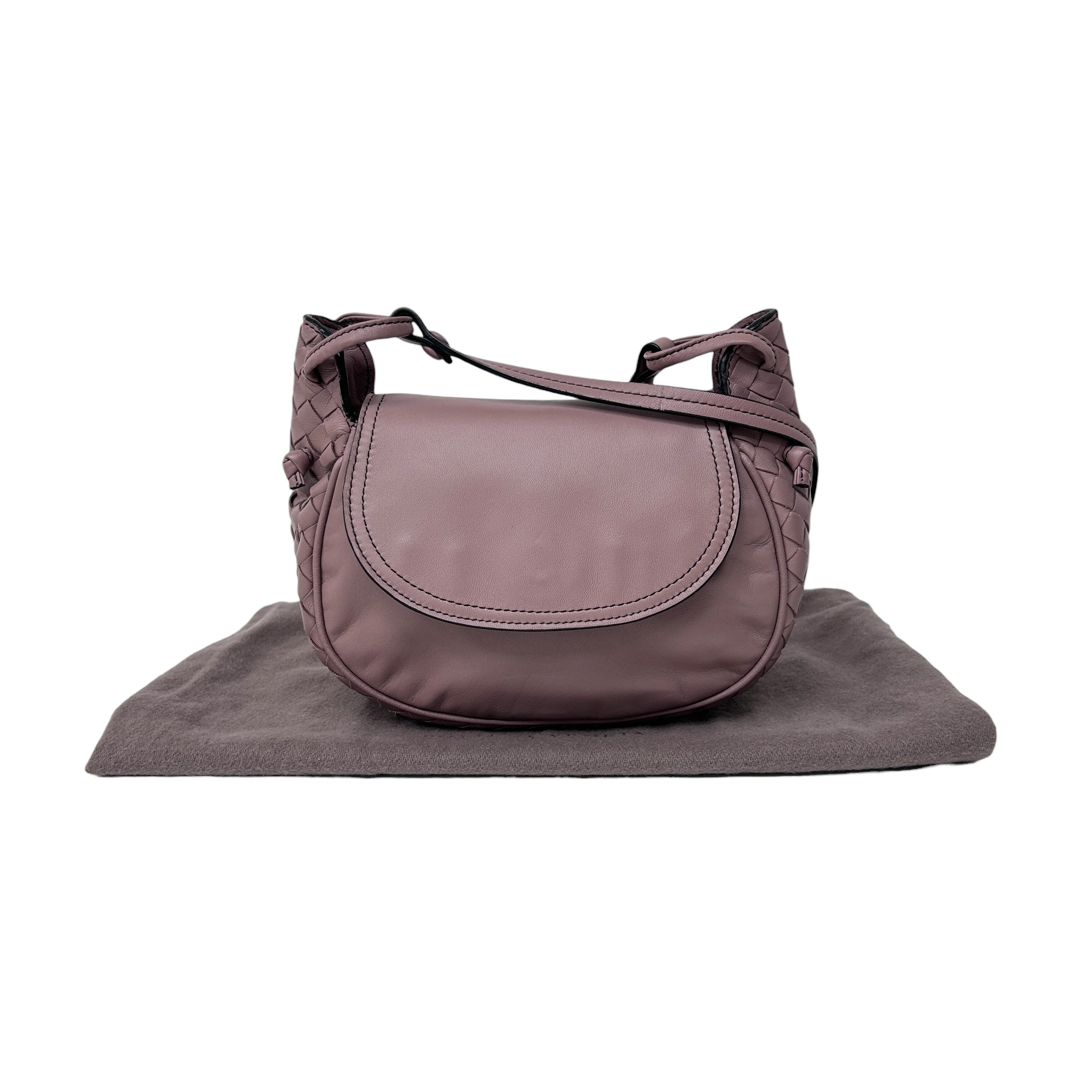 Dusty Pink Nodini Small Crossbody Flap Bag w/Gunmetal HW