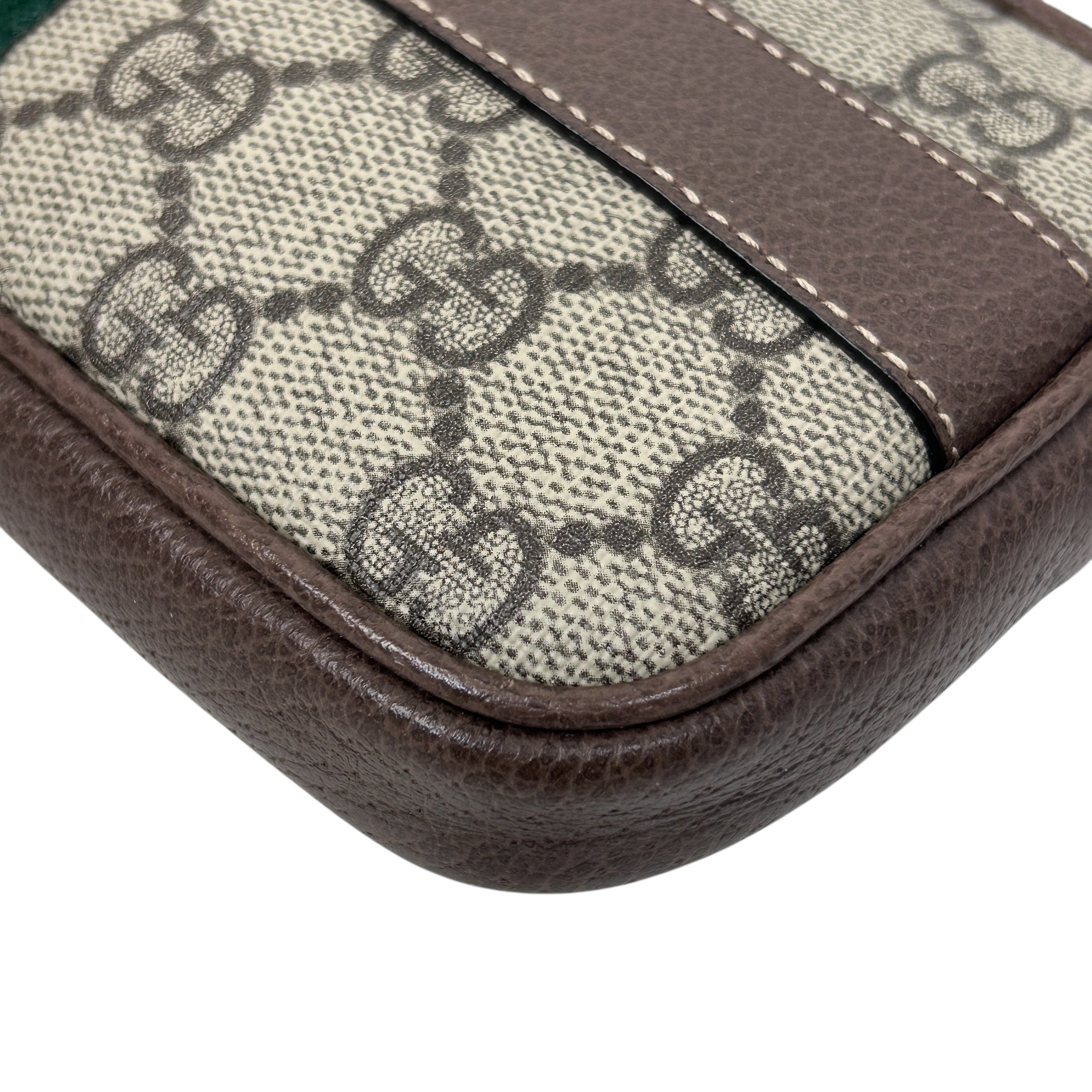 Beige/Ebony Supreme GG Coated Canvas Vintage Web Ophidia Mini Crossbody Bag w/GHW