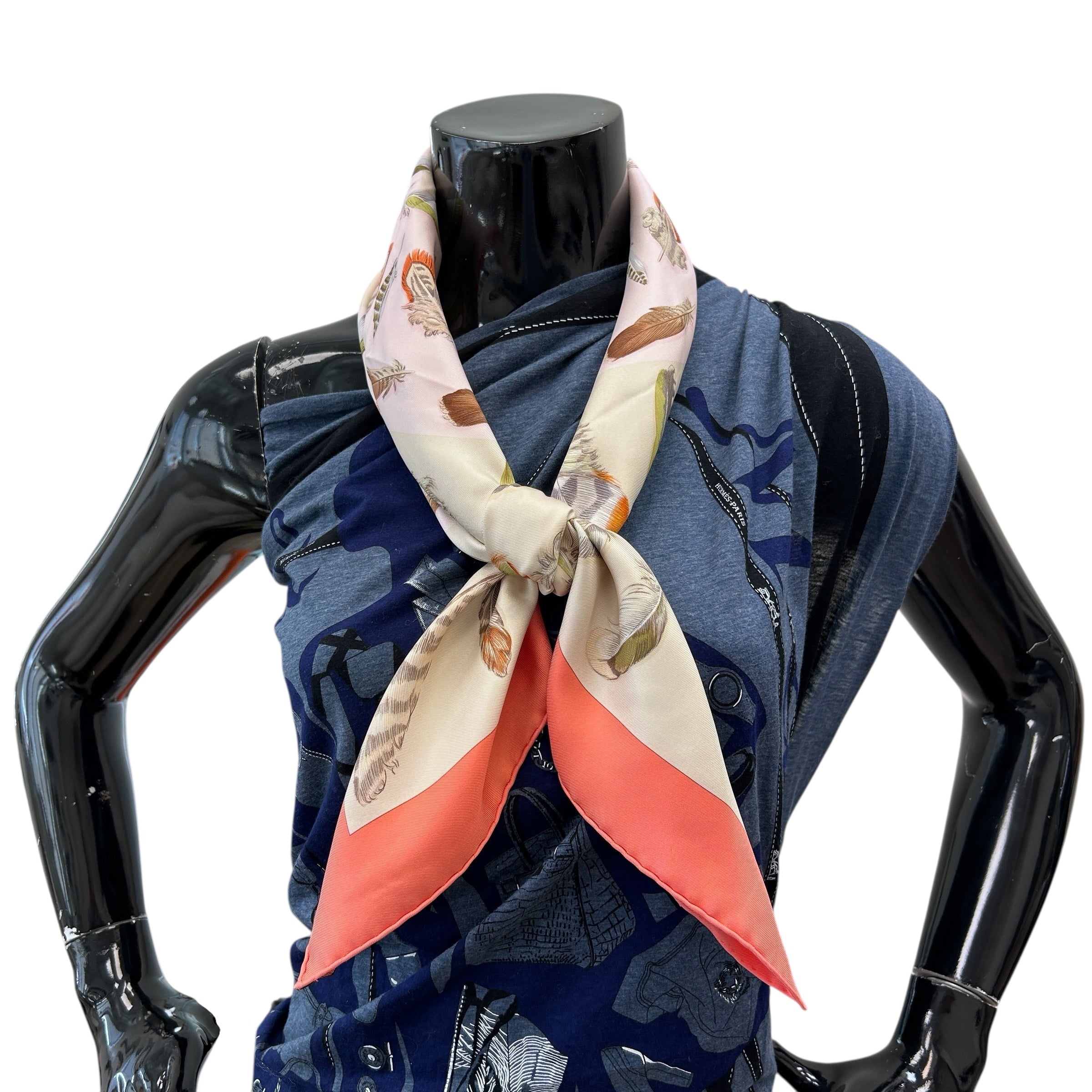 Pink “Plumes II” 100% Silk Scarf