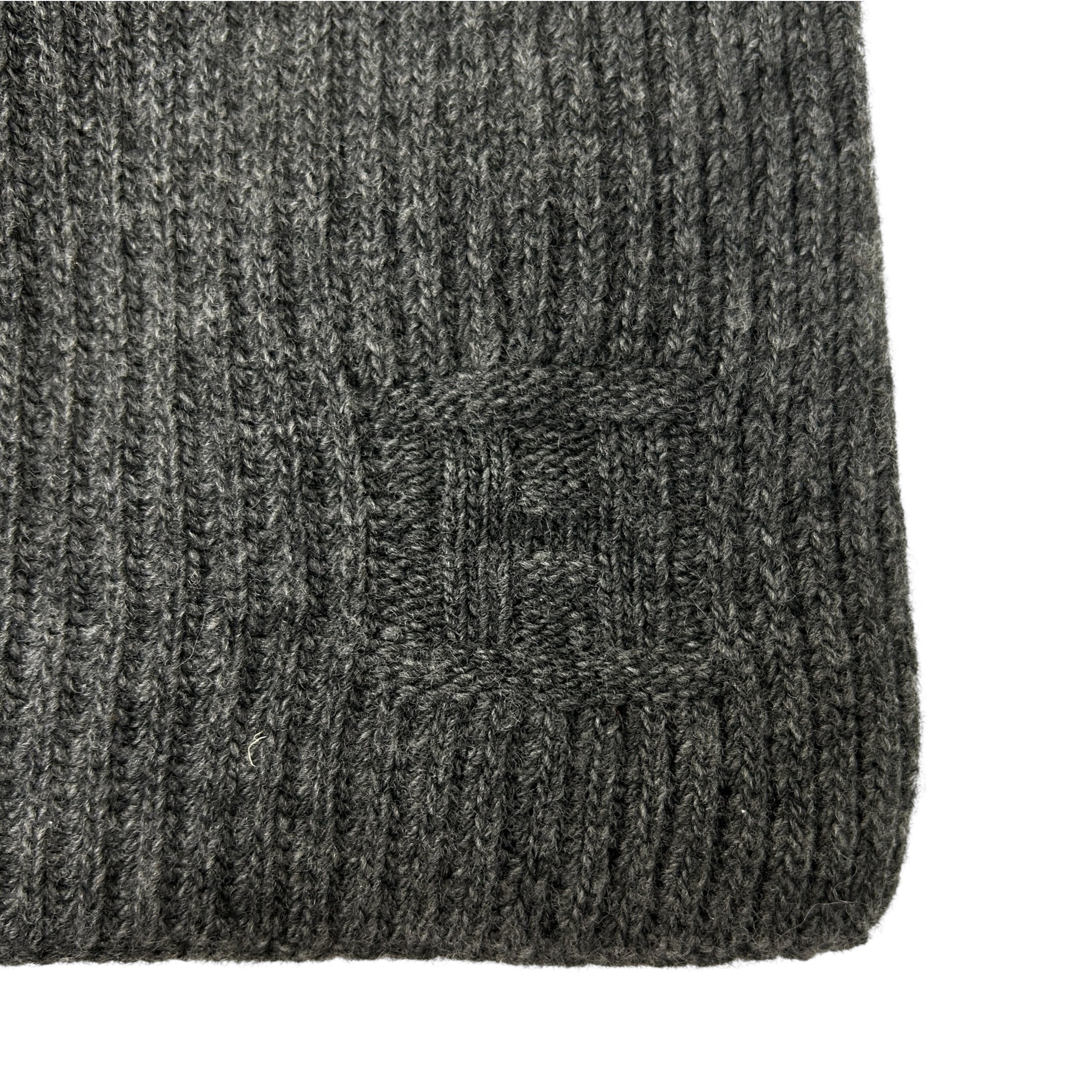 Grey Wool/Cashmere Scarf w/Zipper Detail