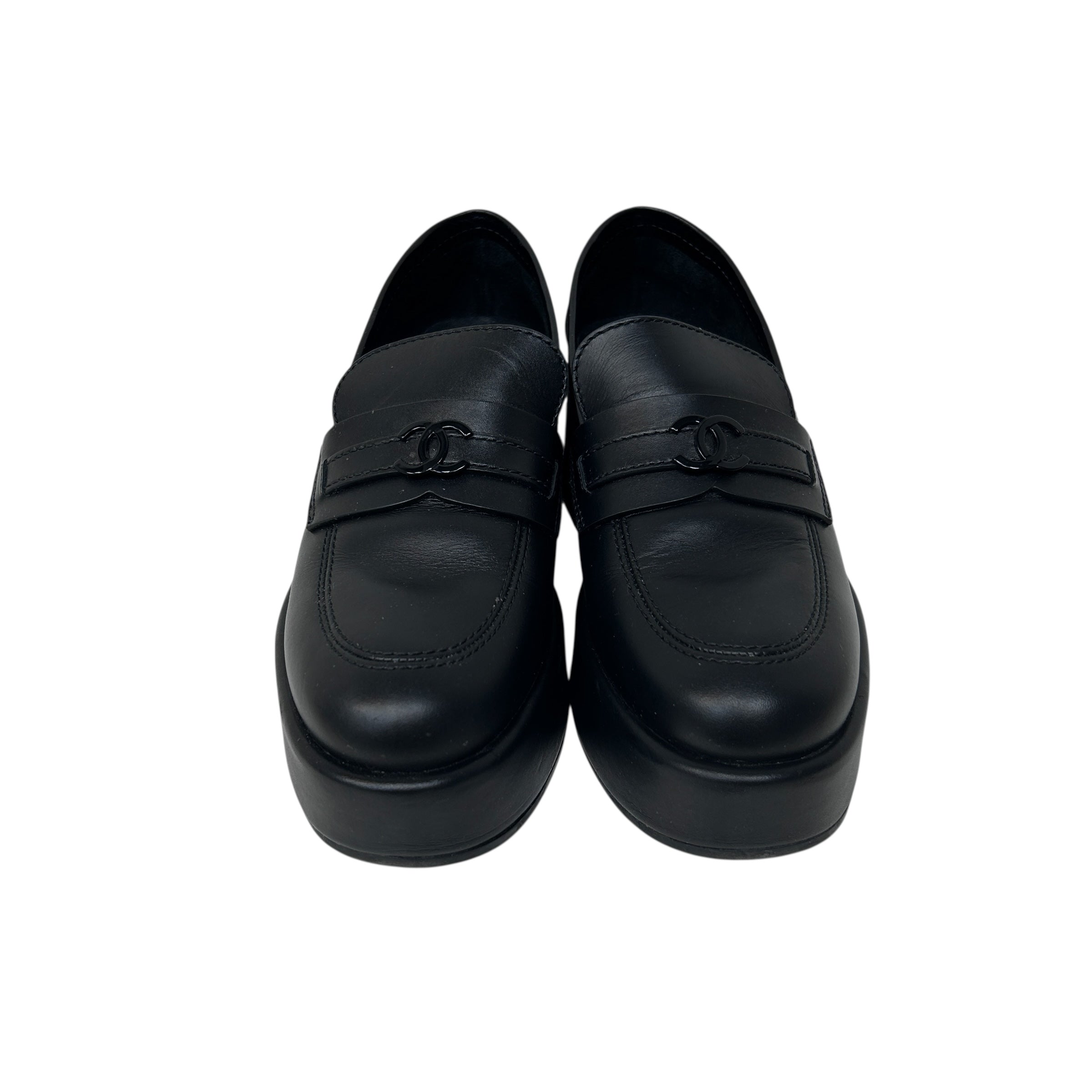 Black Calfskin Leather Oxfords