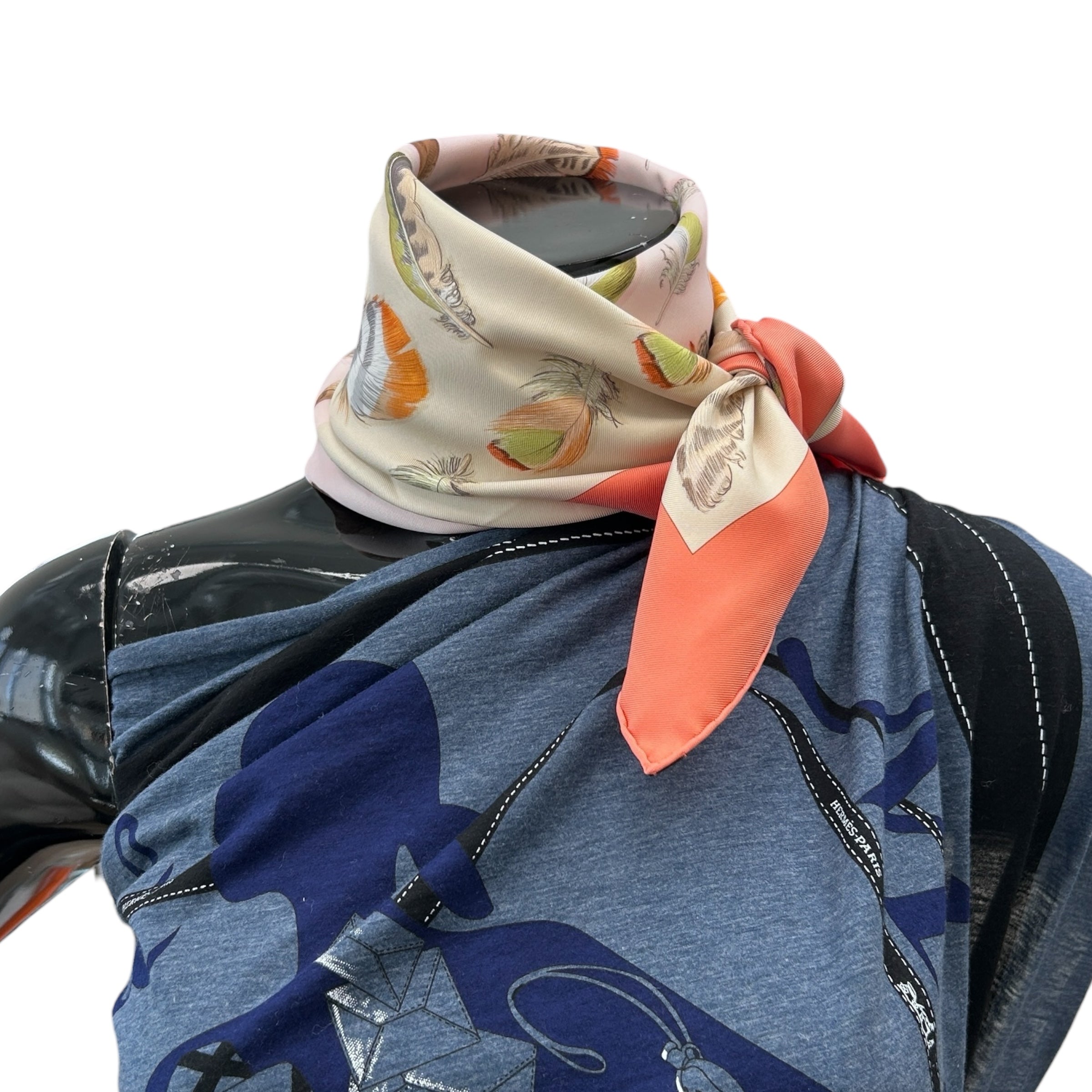 Pink “Plumes II” 100% Silk Scarf