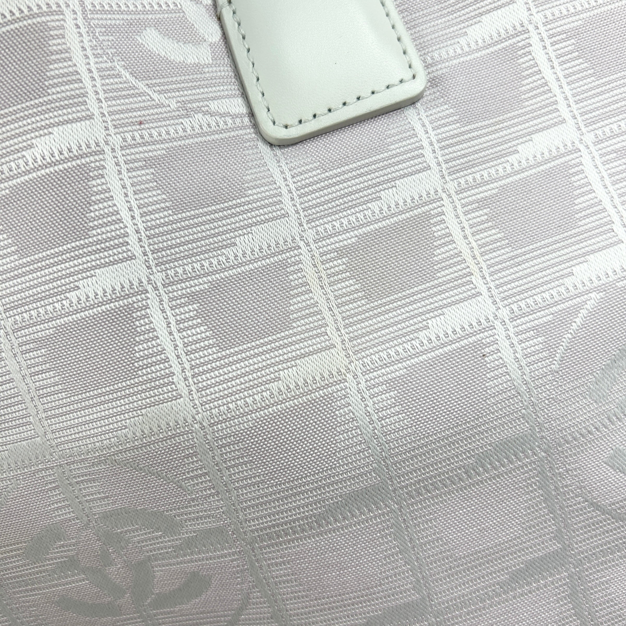 Vintage CC Light Pink/White Fabric Canvas Tote w/Leather Handles w/GHW