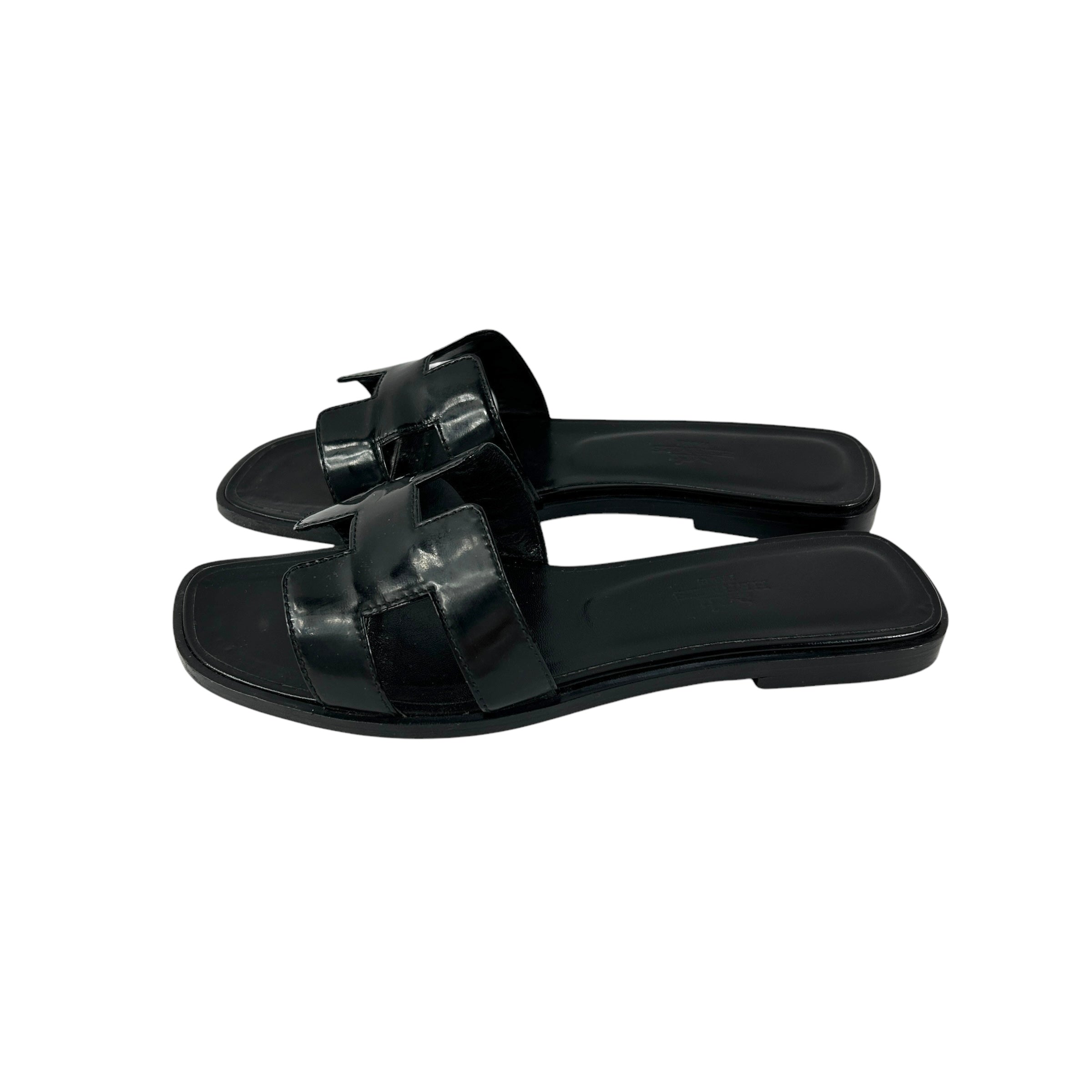 Black Patent Oran Sandals