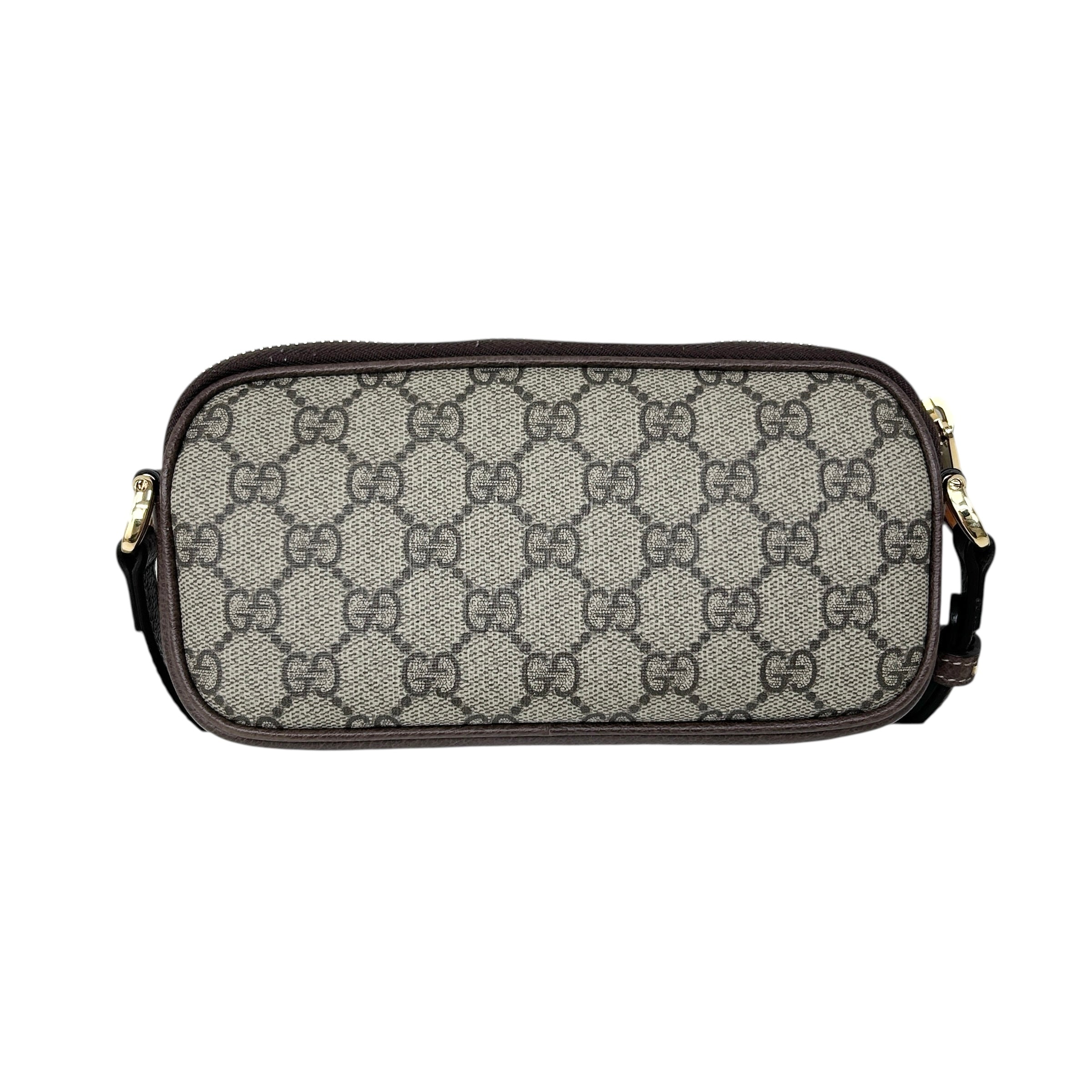 Beige/Ebony Supreme GG Coated Canvas Vintage Web Ophidia Mini Crossbody Bag w/GHW