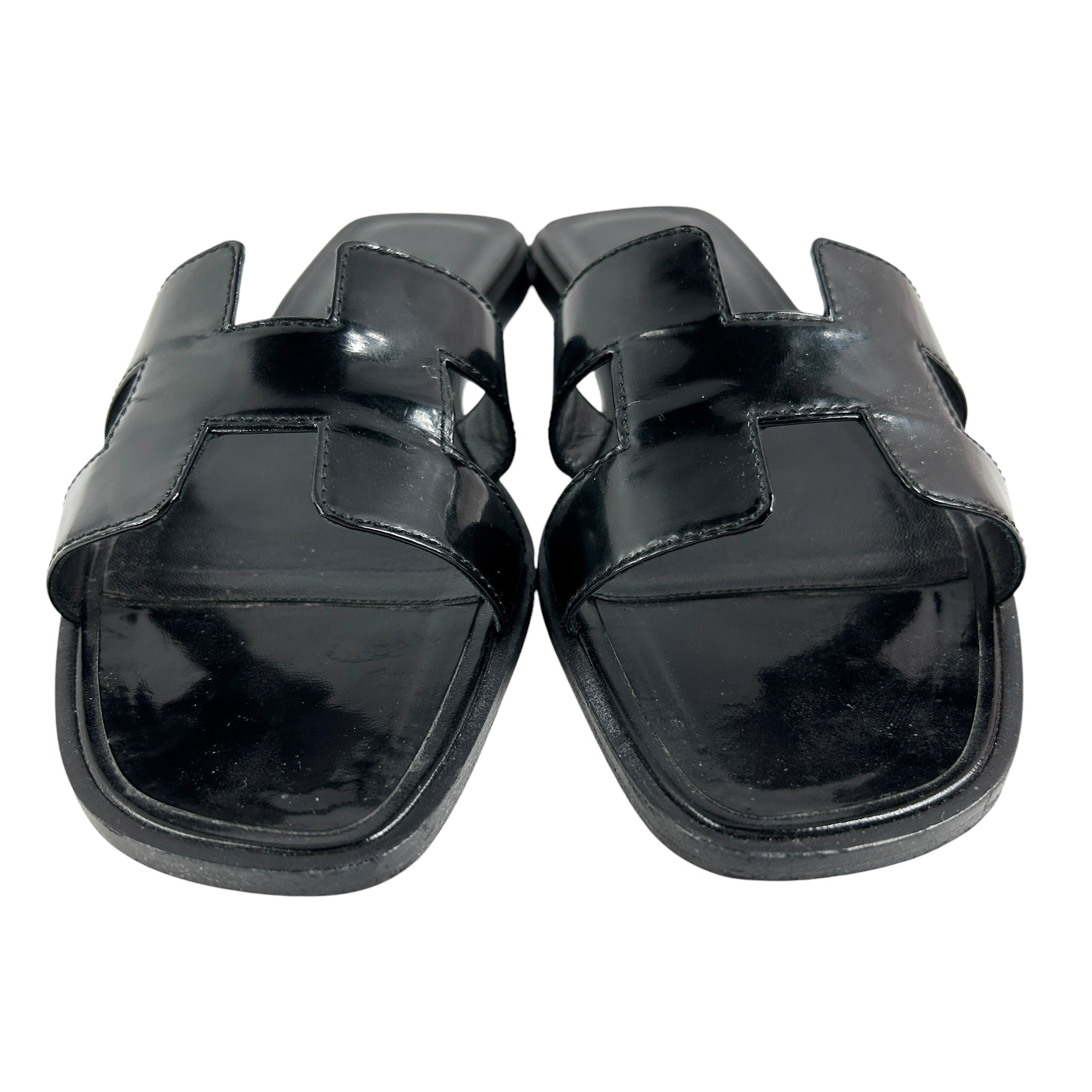 Black Patent Oran Sandals