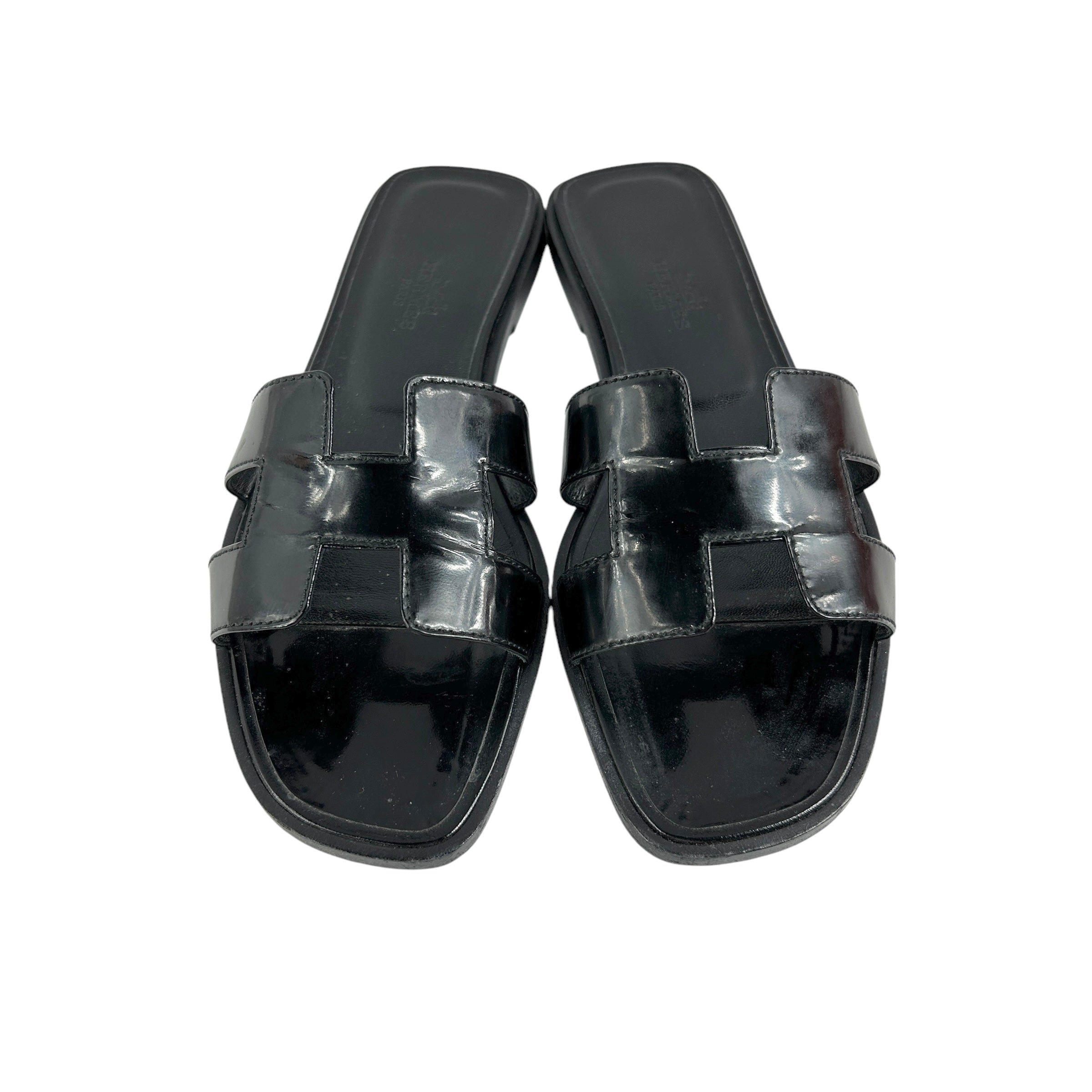 Black Patent Oran Sandals