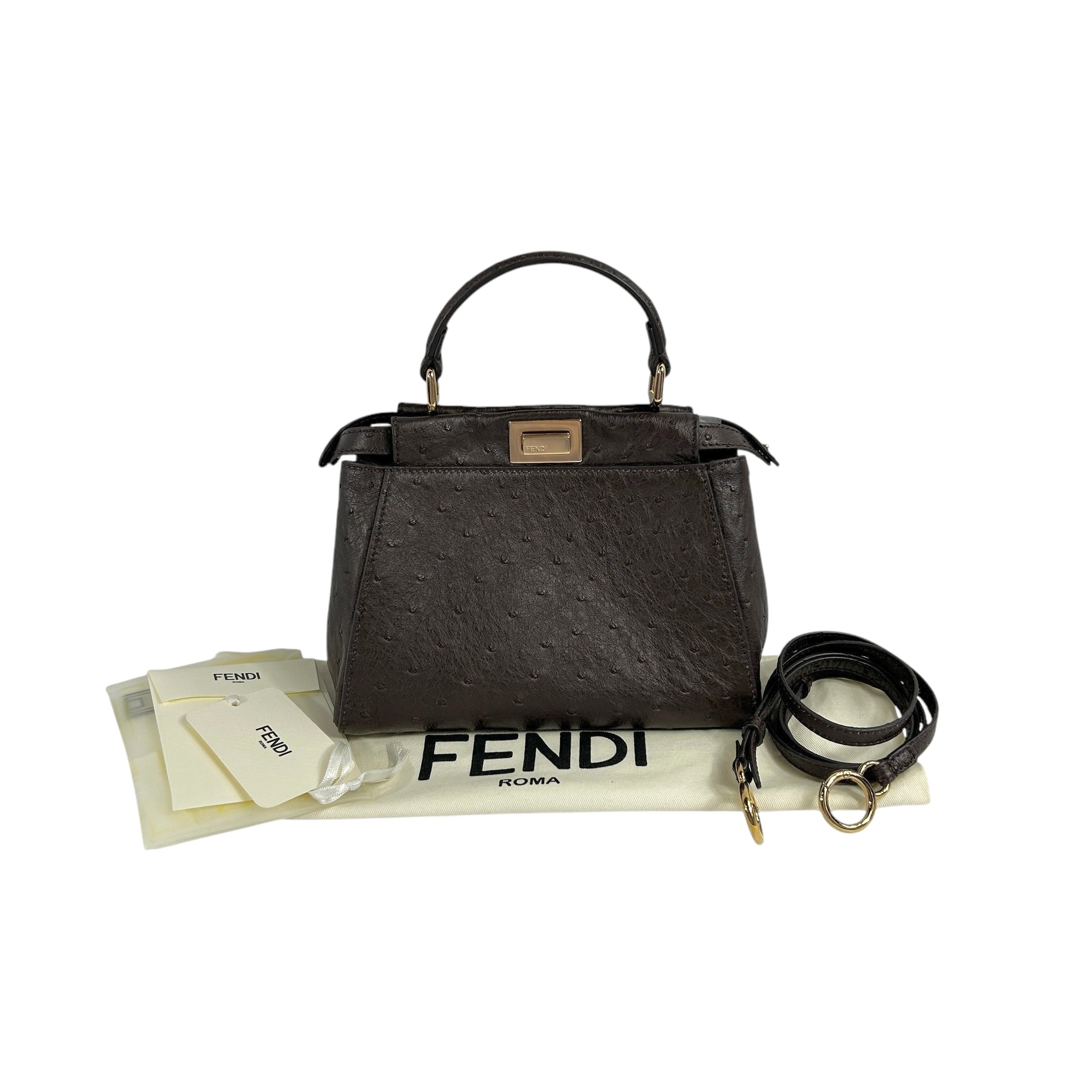 Chocolate Ostrich Mini Peekaboo w/GHW