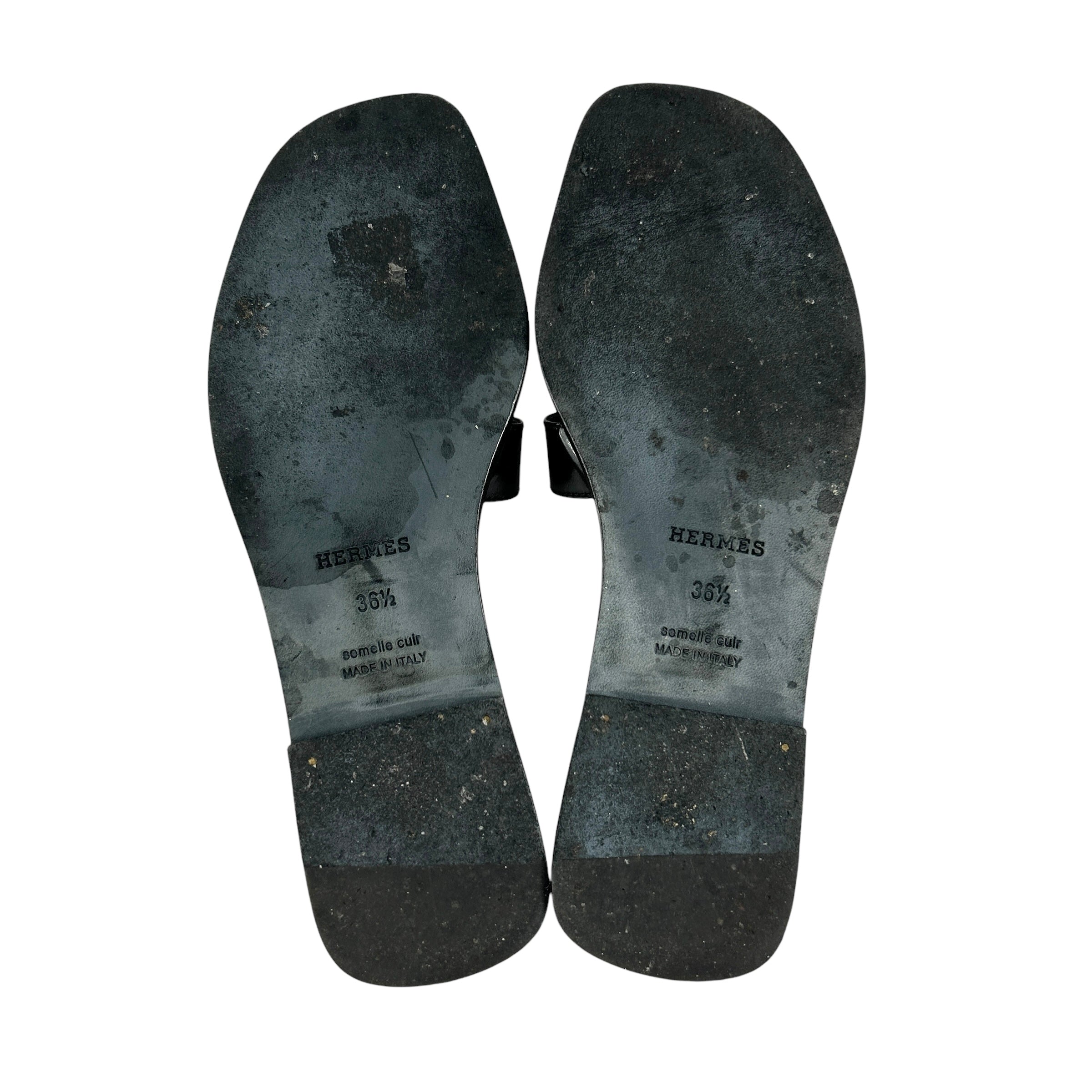 Black Patent Oran Sandals