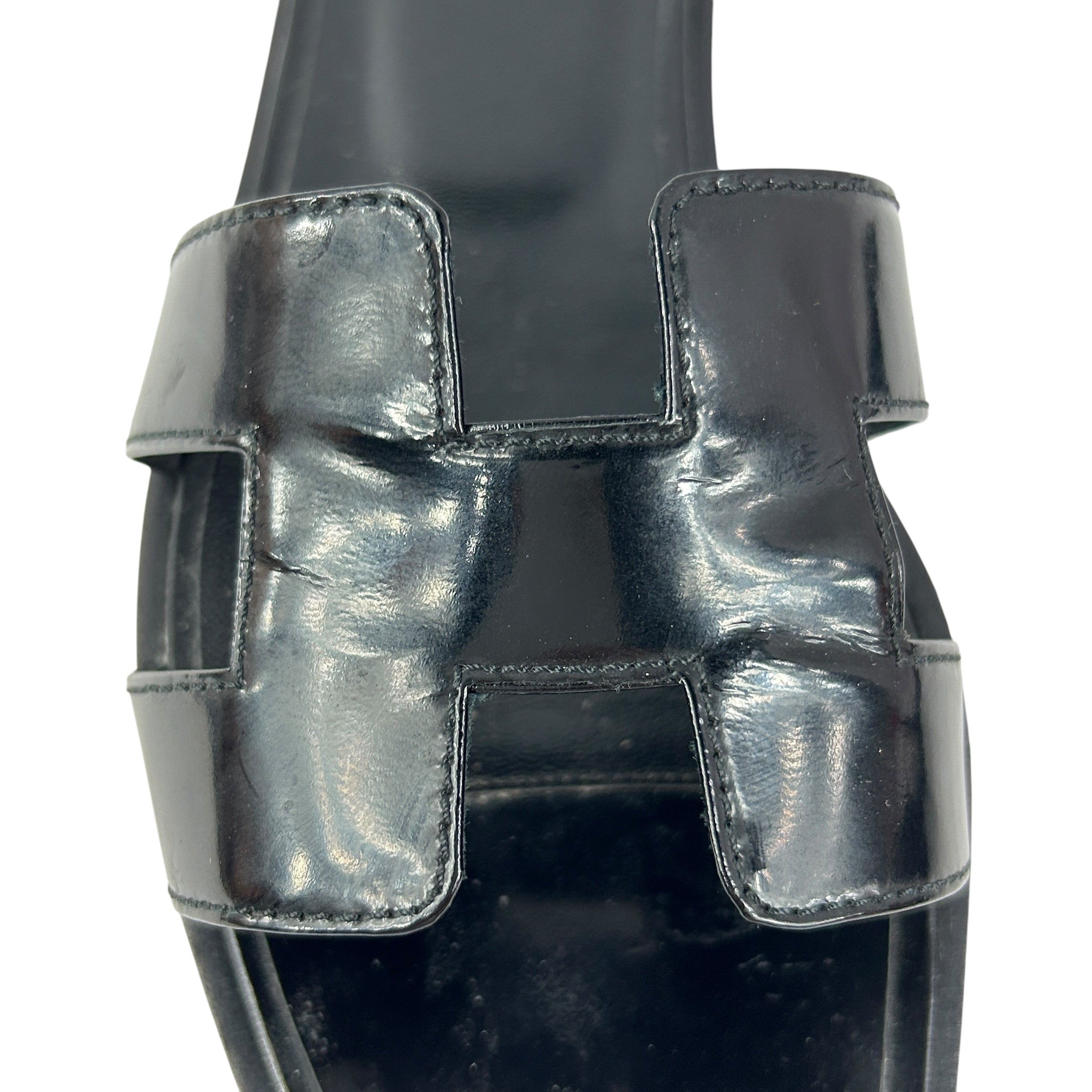 Black Patent Oran Sandals